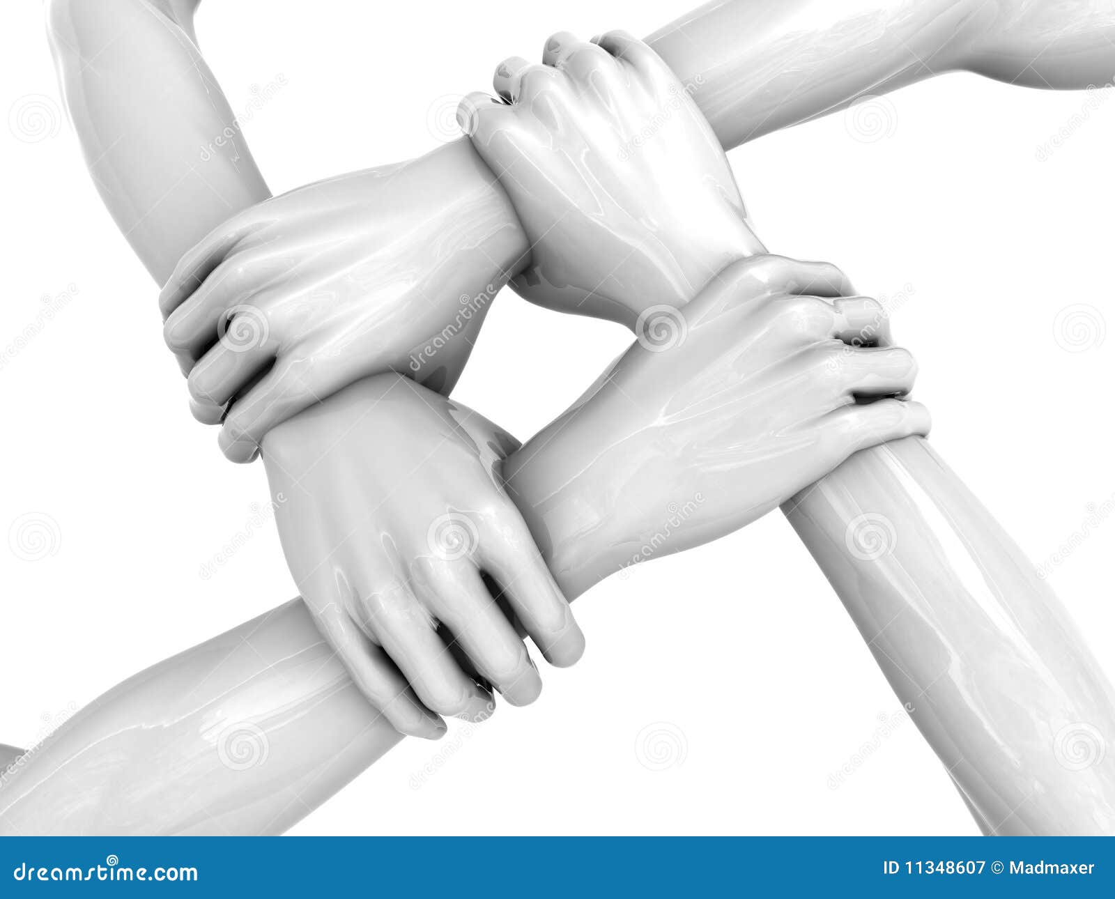 Four hands stock illustration. Illustration of connection 11348607