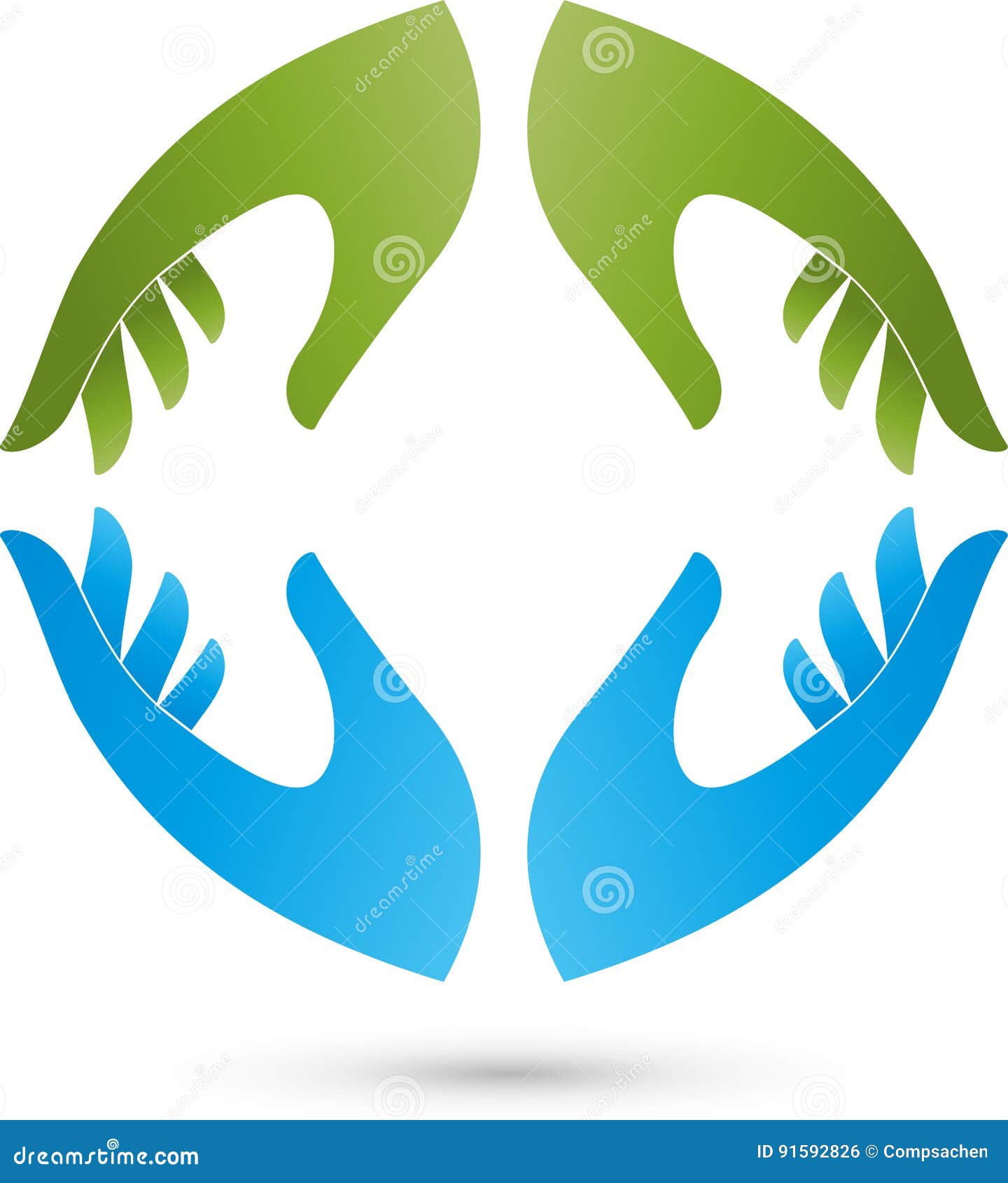 Four Hands, Helper and Team Logo Stock Vector Illustration of concept