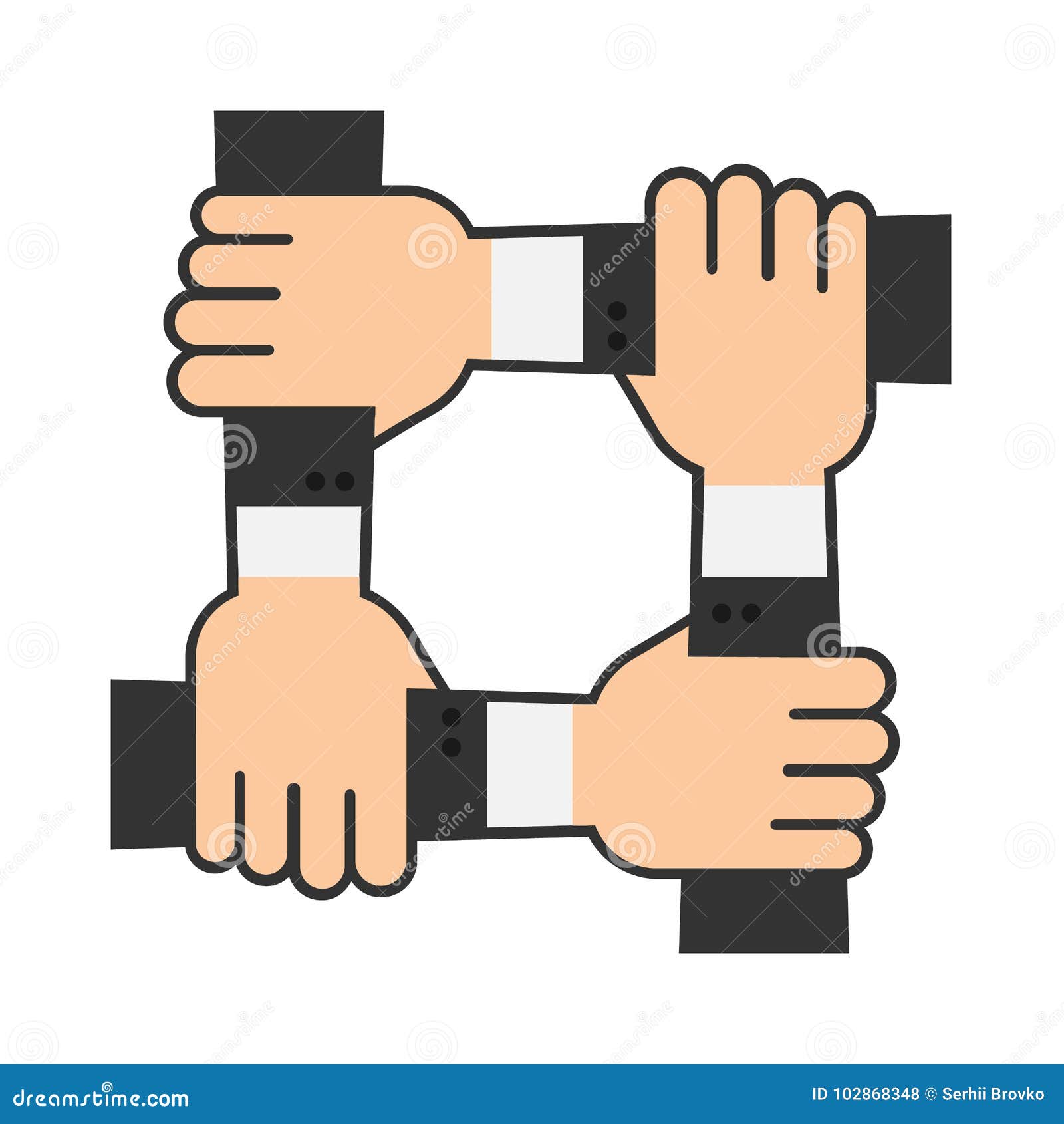 Four Hands Holding Wrist Stock Illustrations – 60 Four Hands