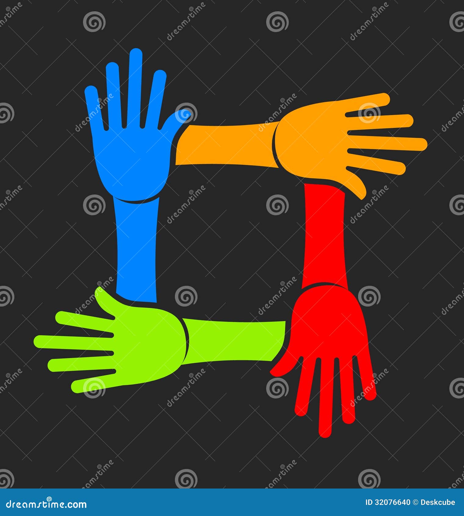 Four Hands Team Logo stock vector. Illustration of partnership 32076640