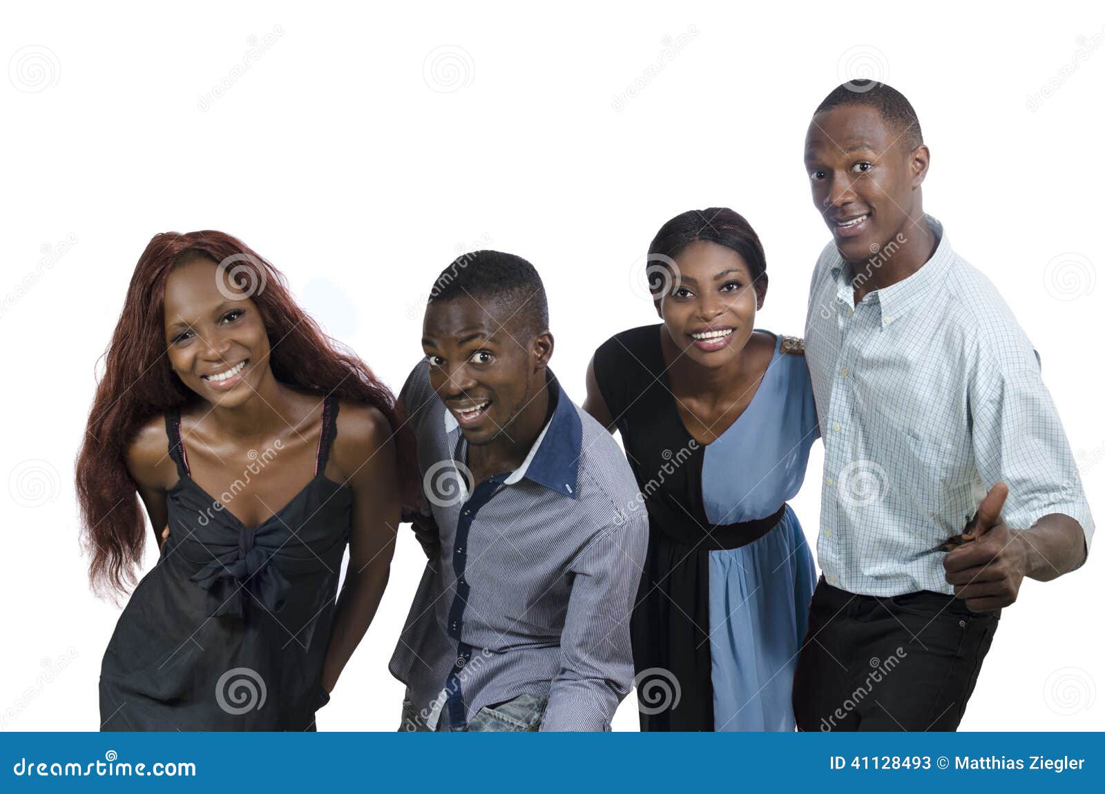 Four Happy African People Have Fun Stock Image - Image of together ...