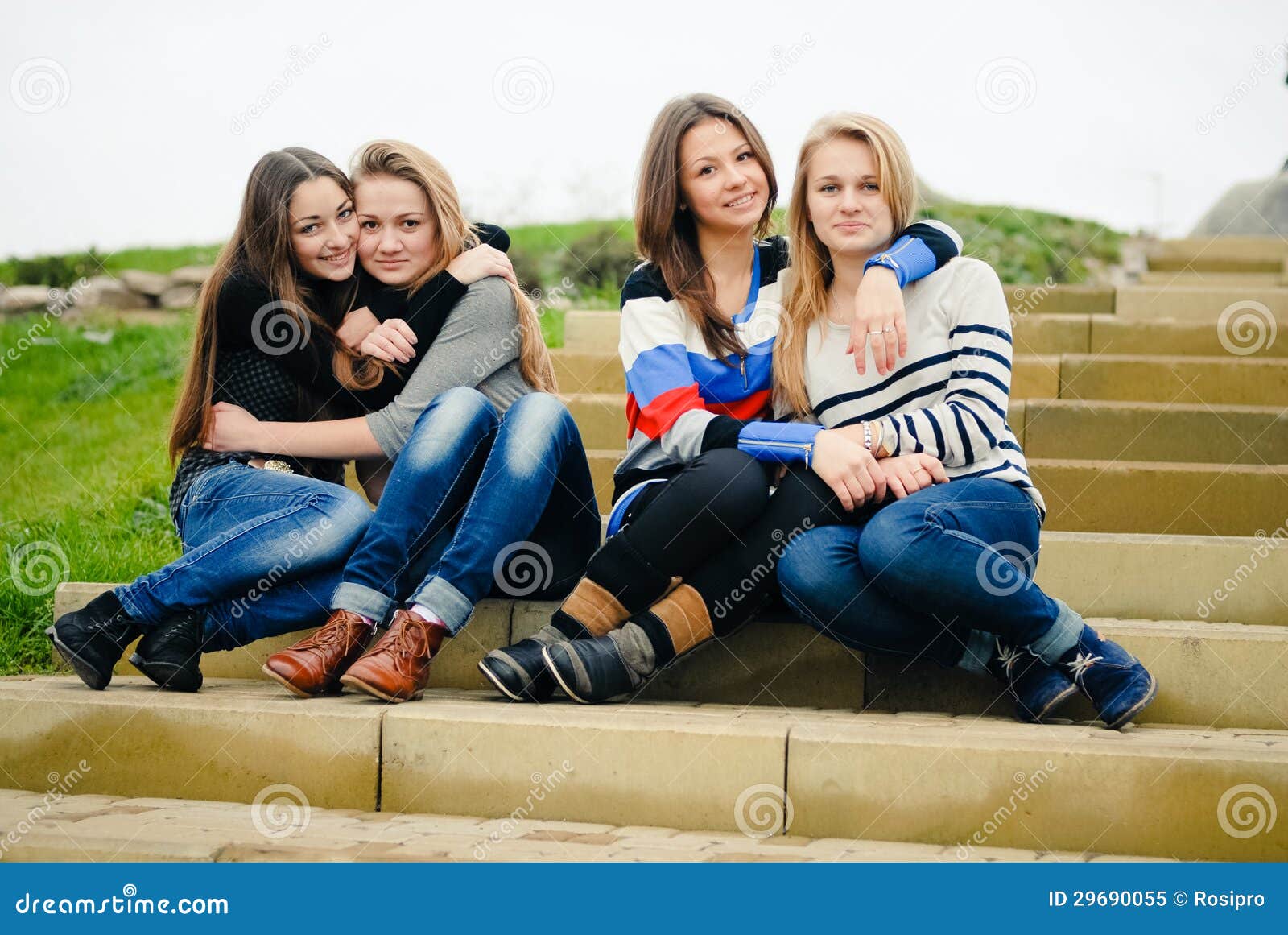 Teen Girls Hugging