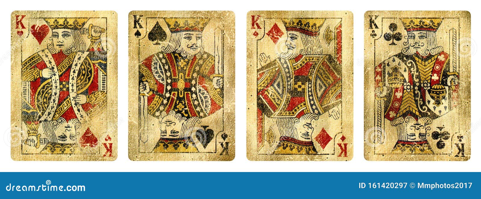 Four Kings Vintage Playing Cards Stock Image Image of kings, ancient