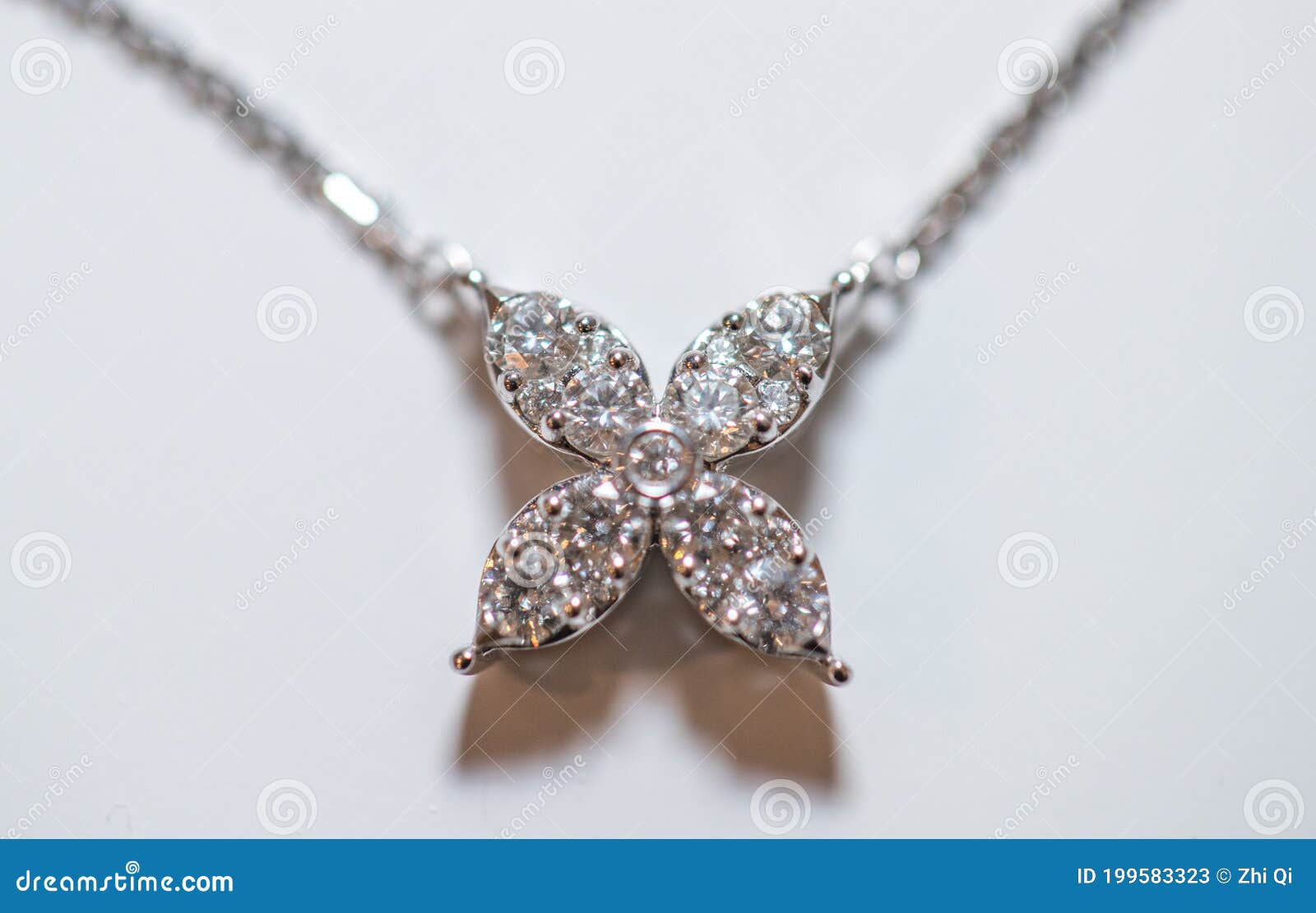 Four Leaf Clover diamond Necklace - Image Stock Photo - Alamy