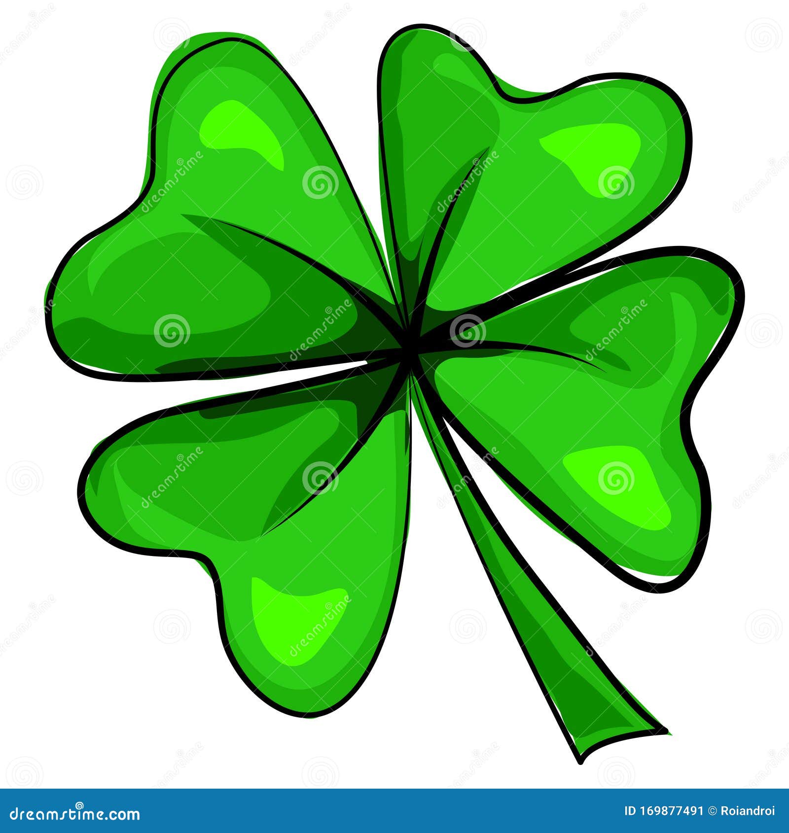 Four Leaf Clover Vector Illustration, Isolated on a Transparent ...