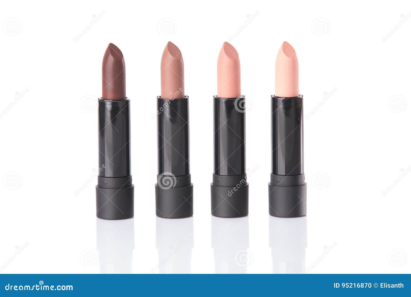 Four Lipsticks in Matching Colors Stock Photo Image of full, color