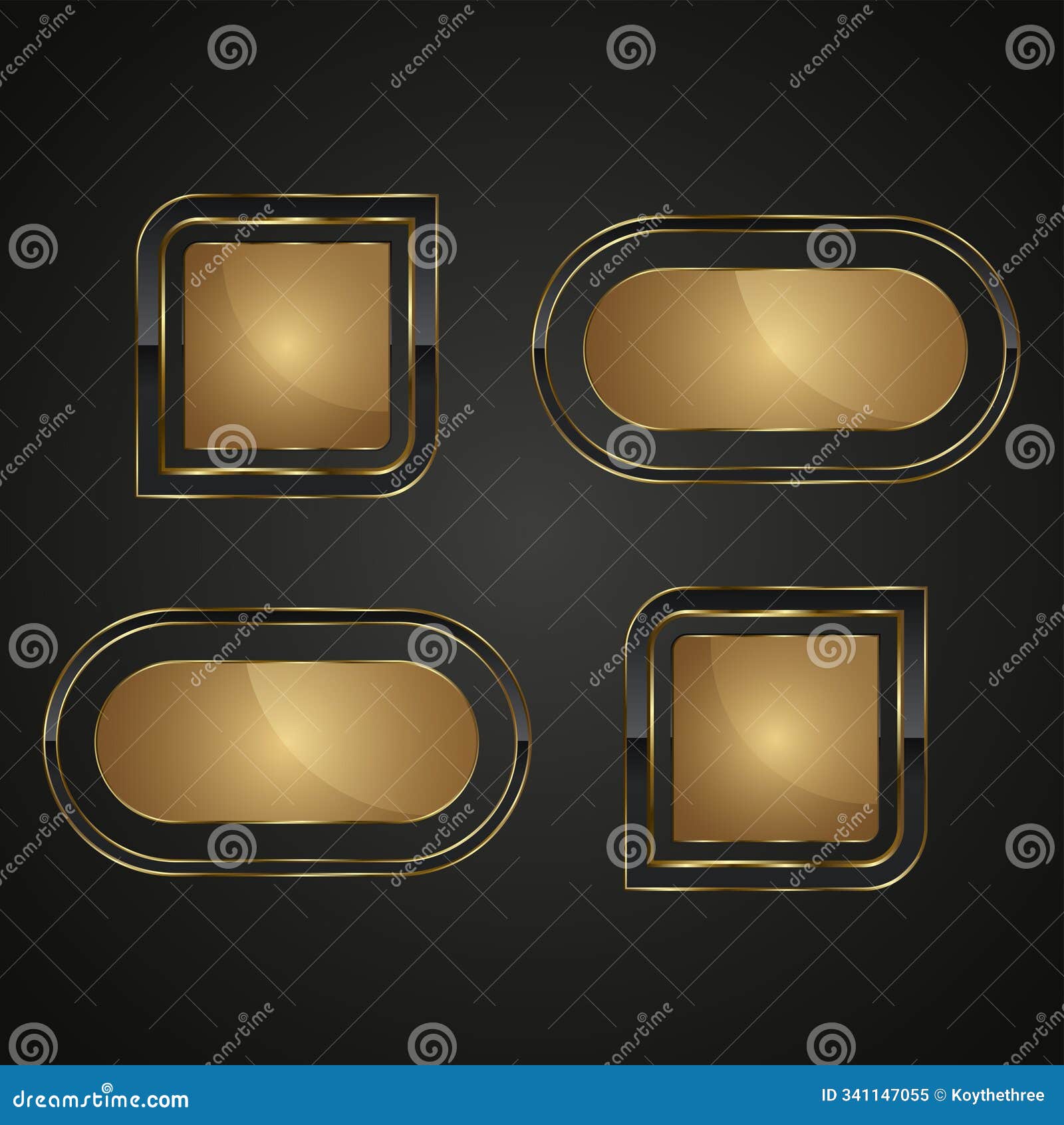 four luxury buttons  style in premium. and vip luxury button play. 4  web buttons  on white background