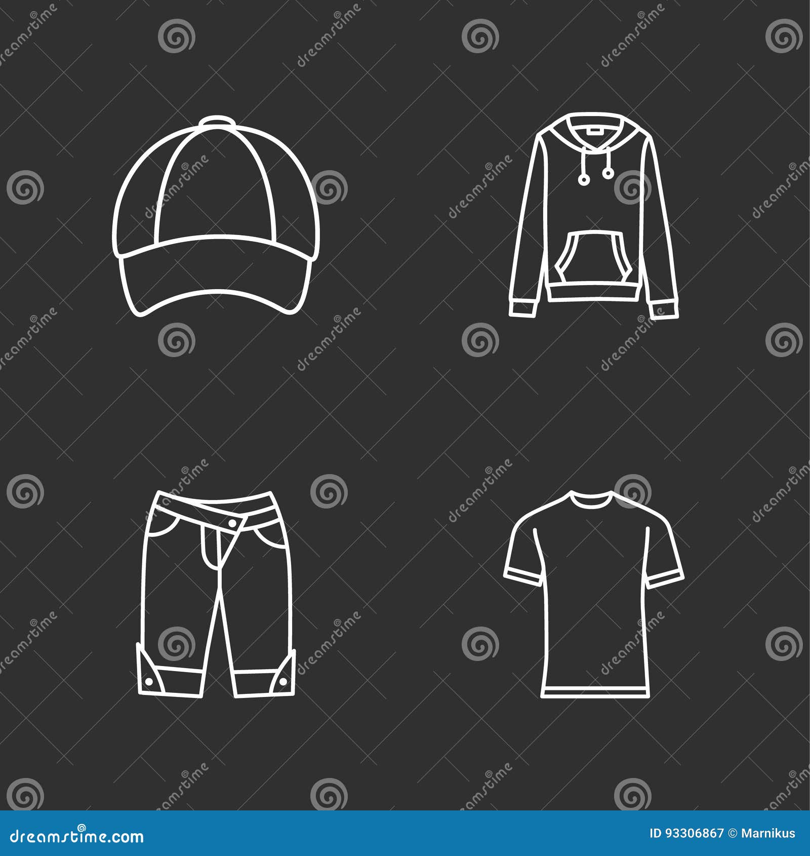 Four modern clothes icons stock vector. Illustration of isolated 93306867