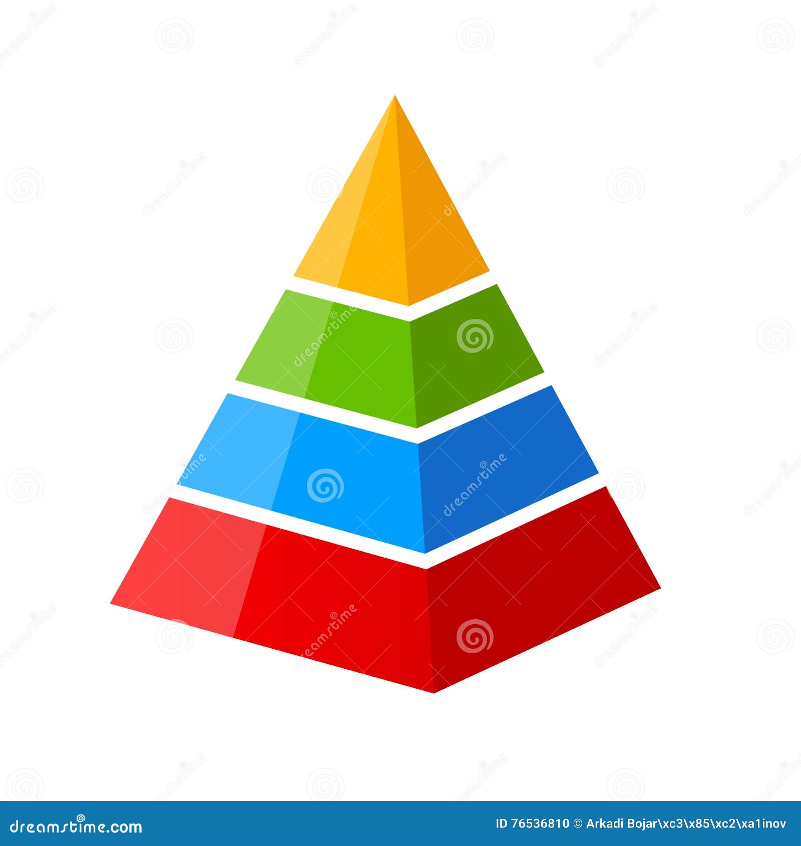 Four part pyramid diagram stock vector. Illustration of four - 76536810