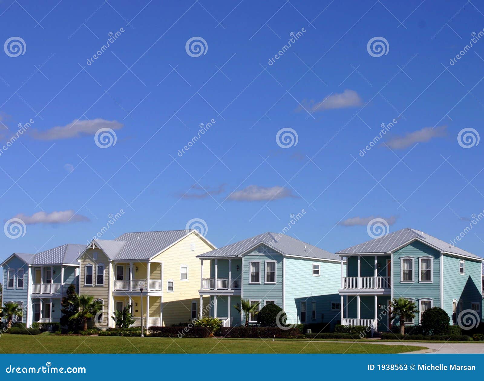 Four Pastel Houses in a Row Stock Image Image of story, colored 1938563