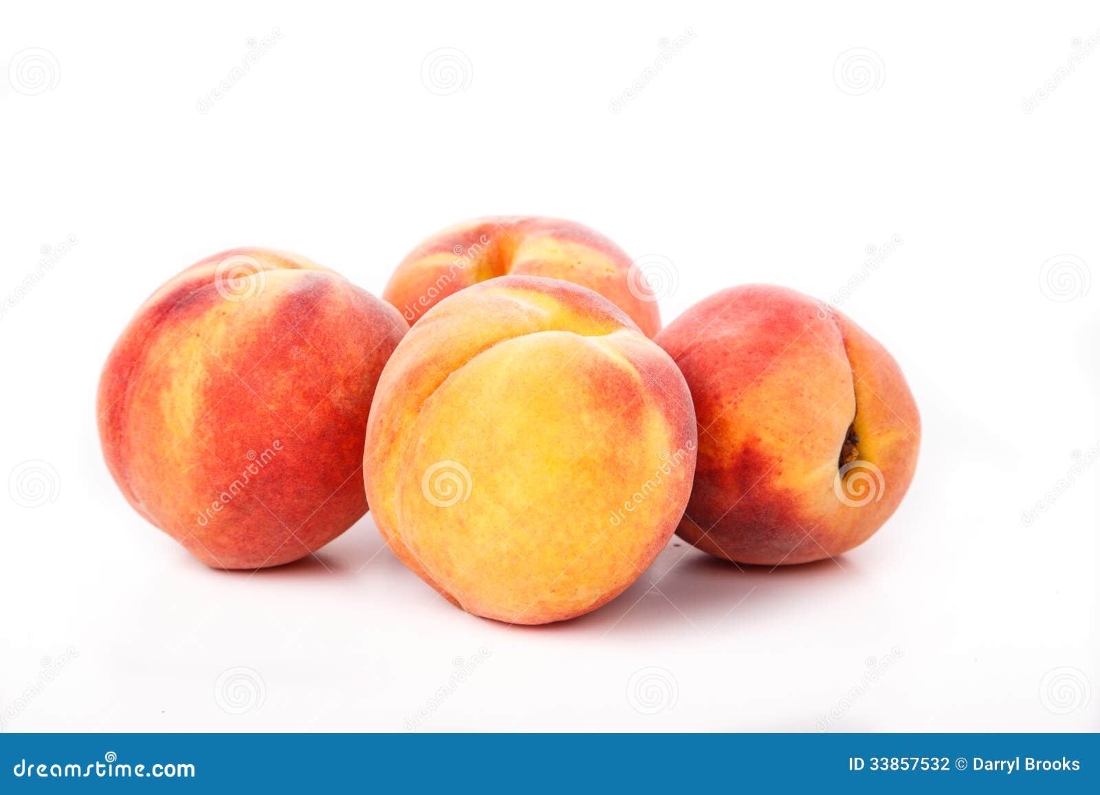 Four Peaches on White stock photo. Image of juicy, four 33857532
