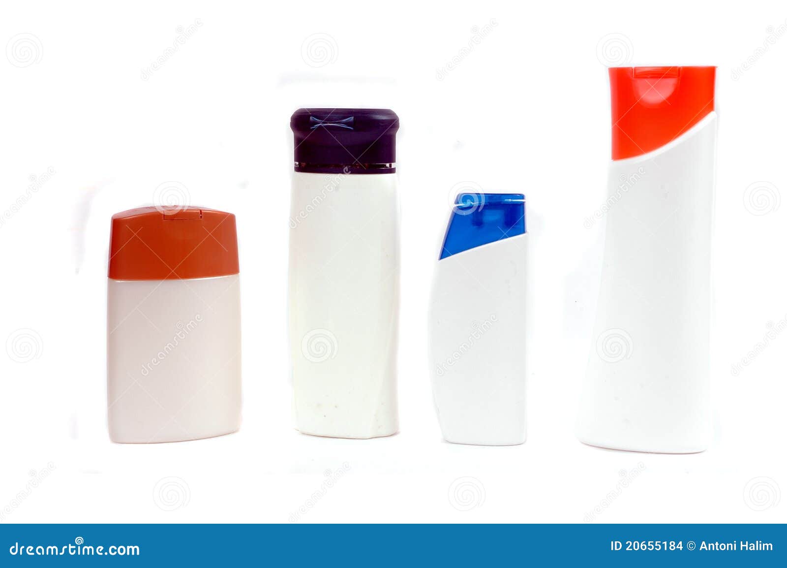 Four Plastic Containers For Bath Fixtures Stock Photo Image of