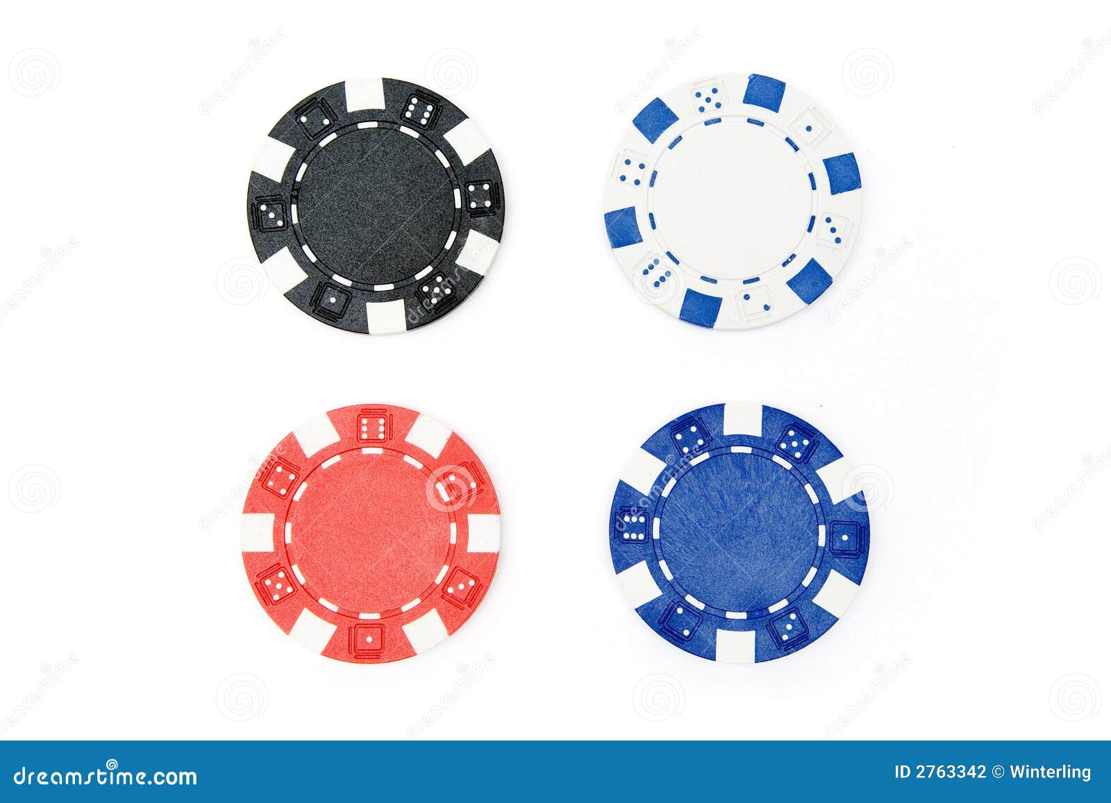 Four Poker Chips stock photo. Image of addicted, addiction 2763342