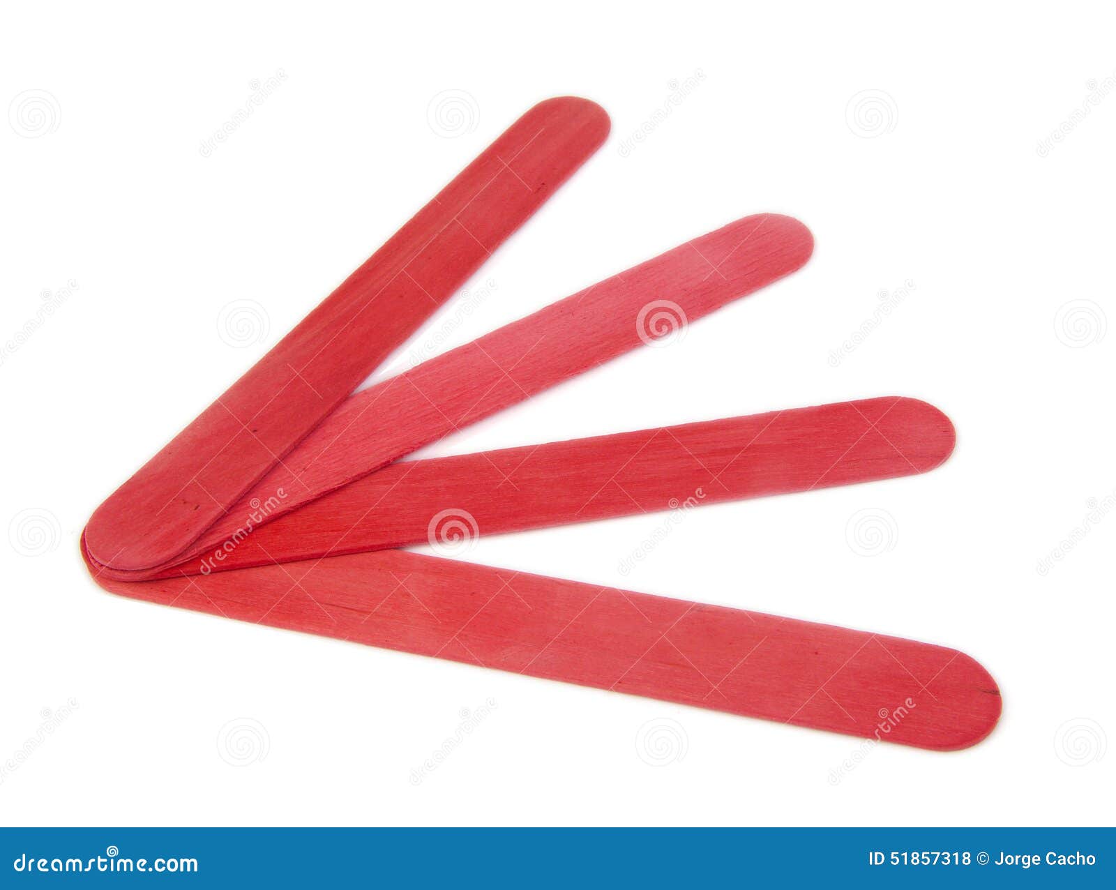 Four Popsicle Red Sticks for Arts and Crafts Stock Photo - Image of  colored, colorful: 51857318