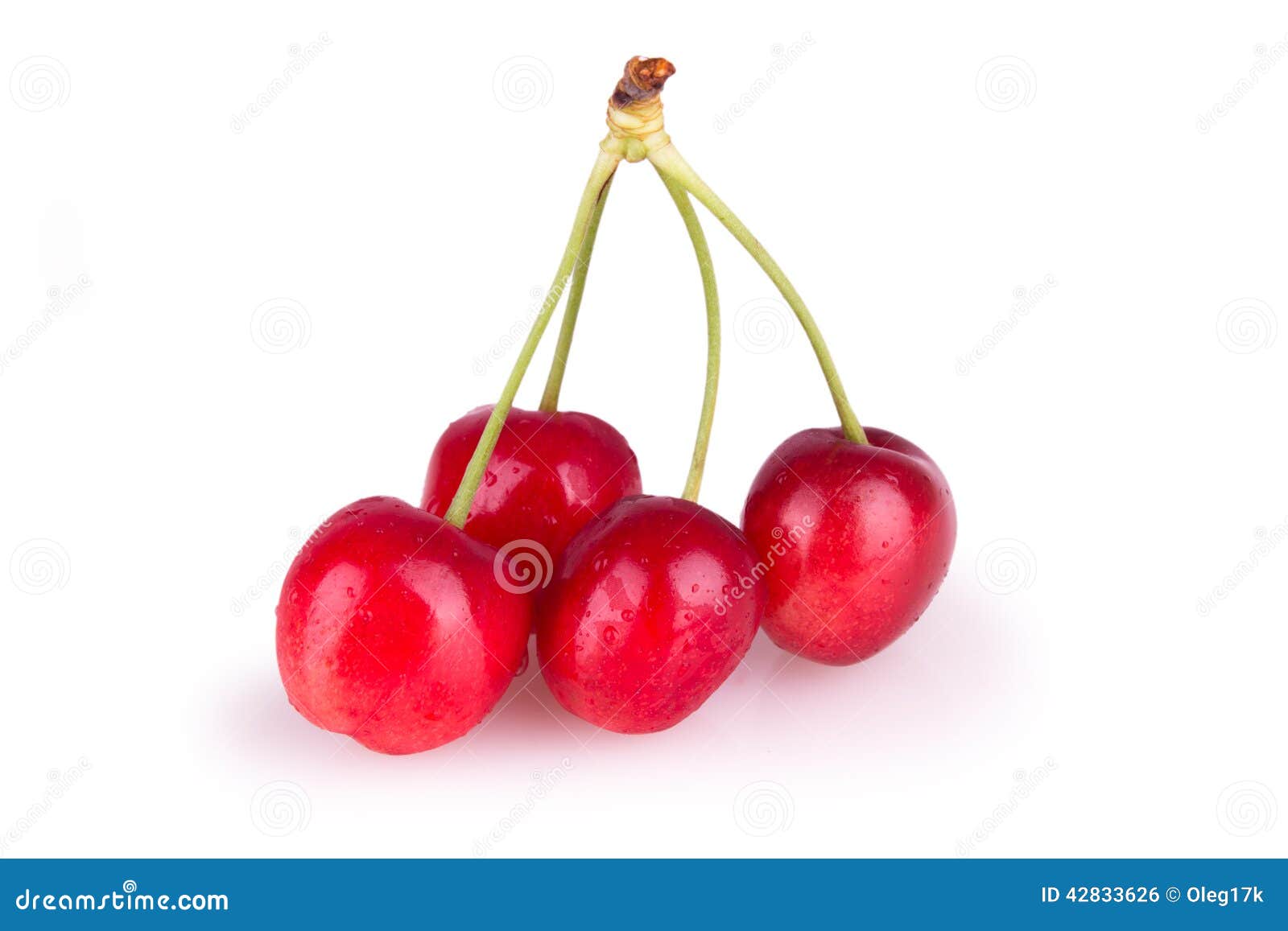 Four ripe red cherries stock photo. Image of diet, color - 42833626