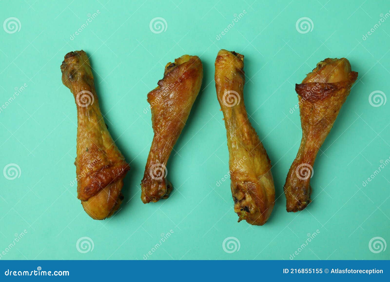 Four Roast Chicken Drumsticks on Mint Background Stock Image Image of grilled, drumstick
