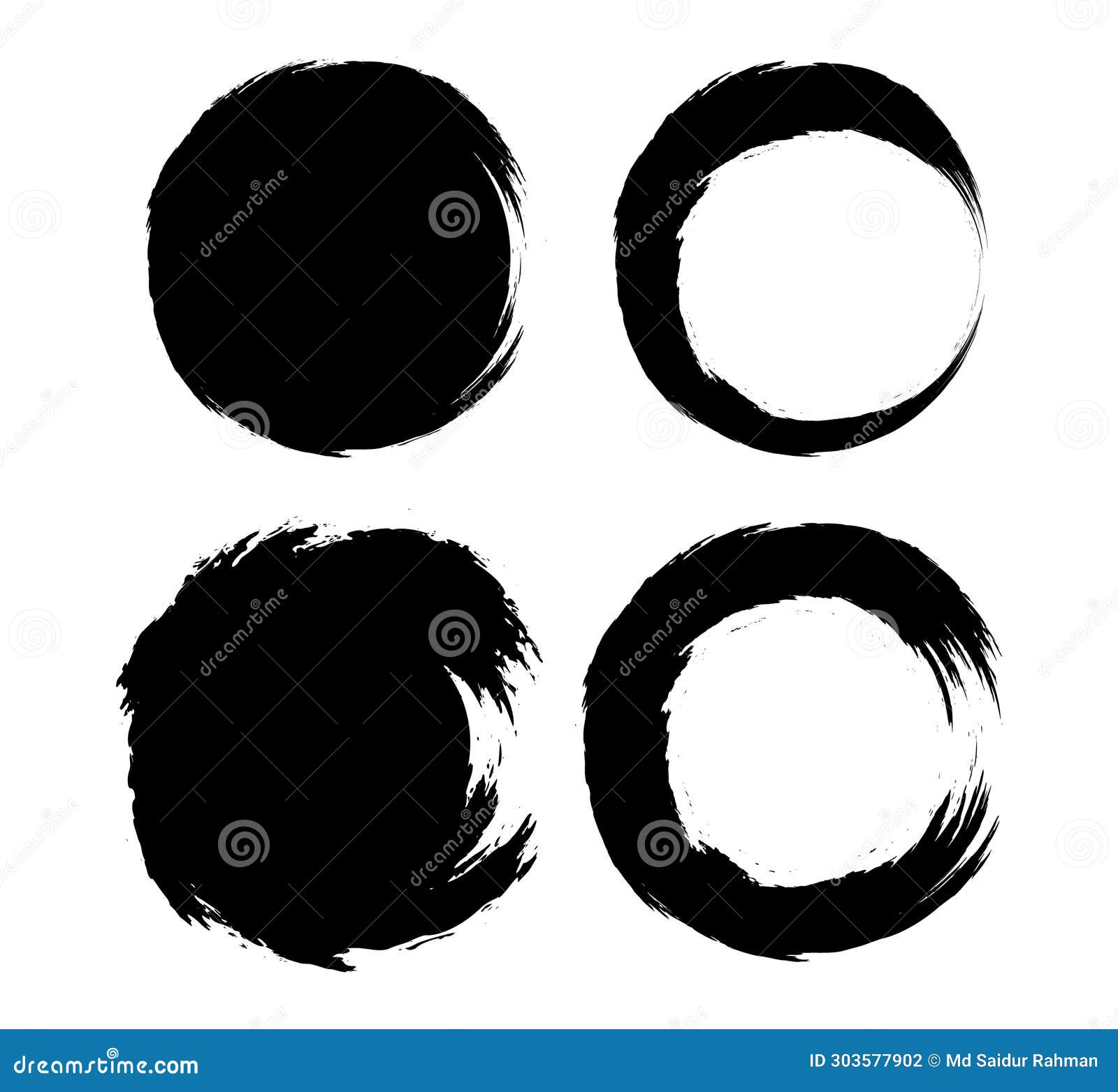 a black vintage circle with a brush stroke set, circle draw circle sketch brushstroke circular