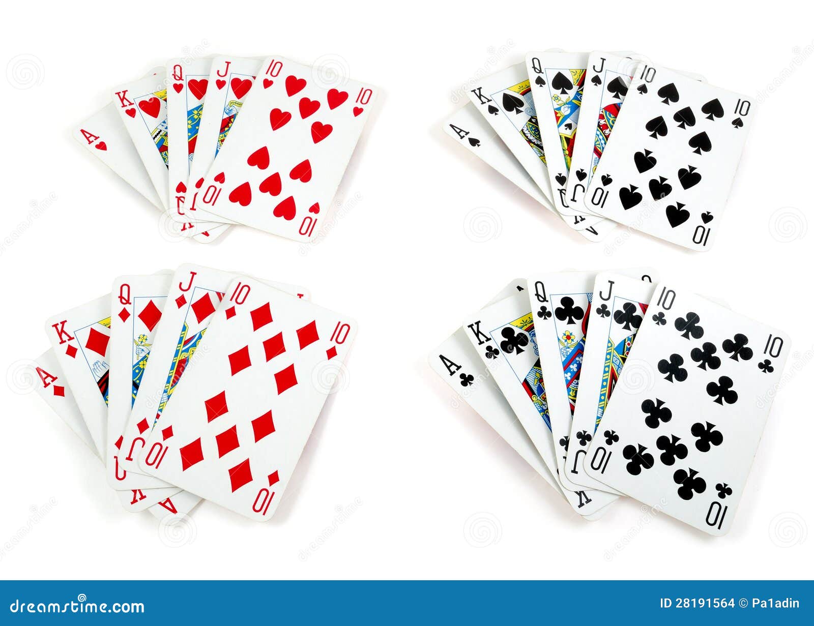 Four royal flush stock photo. Image of luck, hearts, spades 28191564