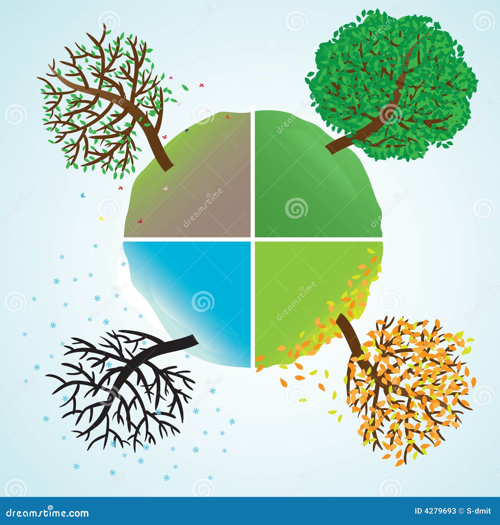 Four seasons stock vector. Illustration of leaf, design - 4279693