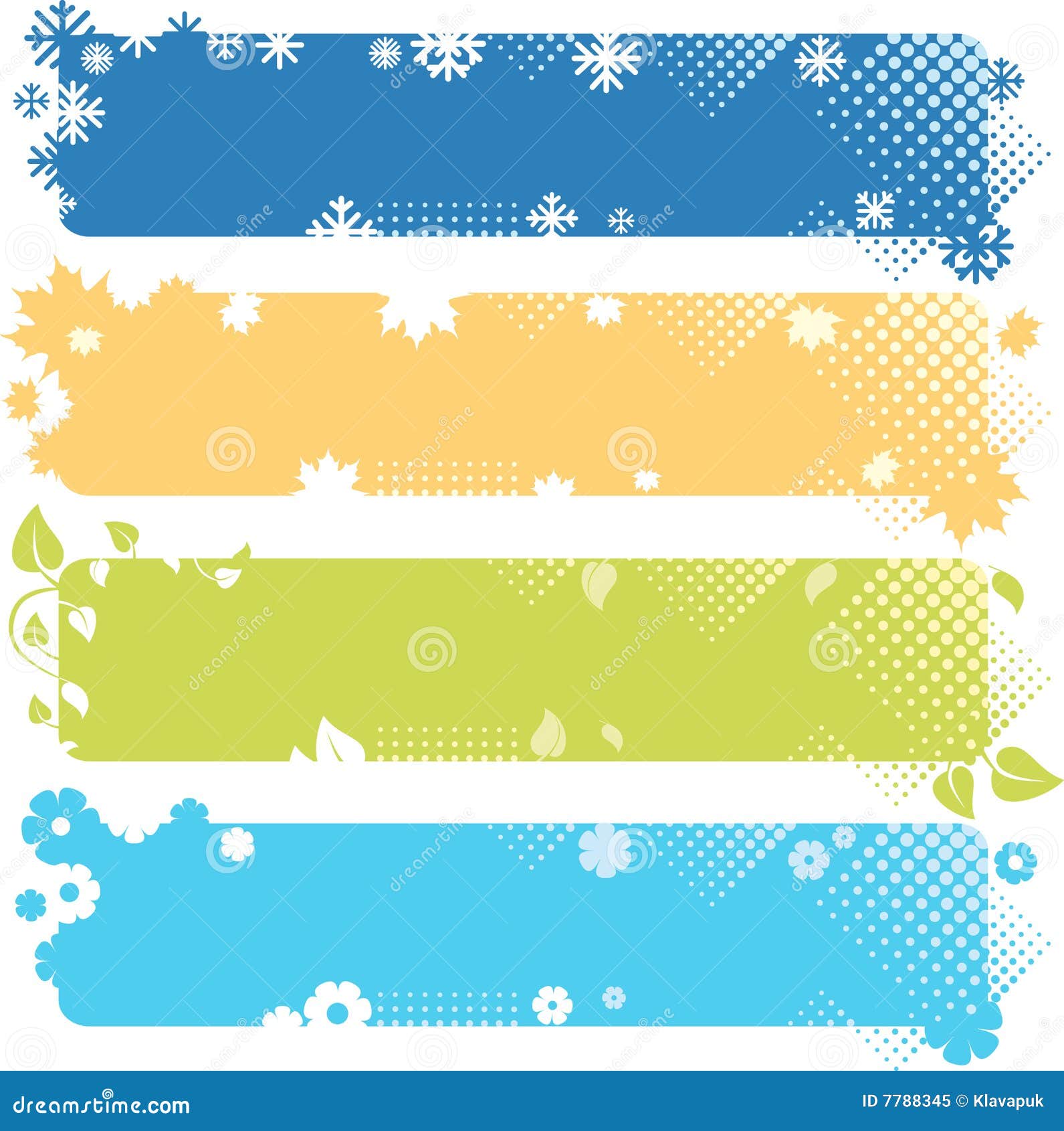 Four seasons banners stock vector. Illustration of orange 7788345