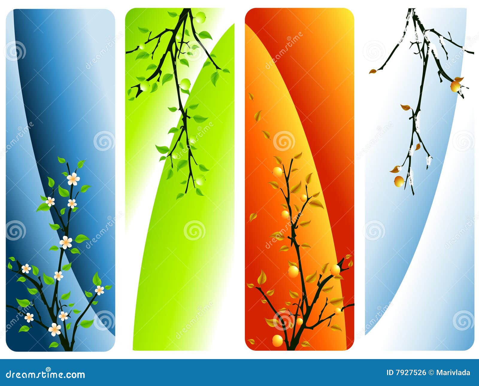 Four seasons vector stock vector. Illustration of autumn 7927526