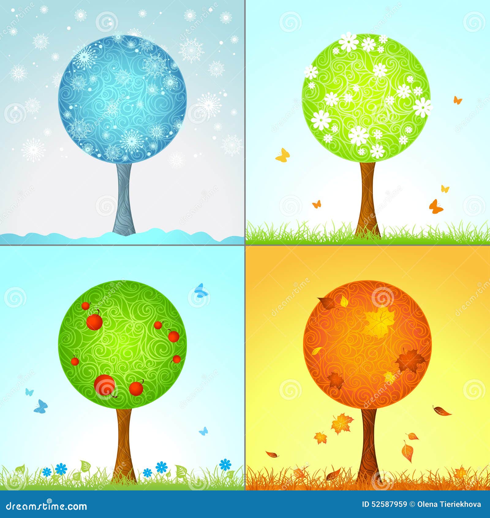 Four Seasons. RoyaltyFree Stock Photography 52587959