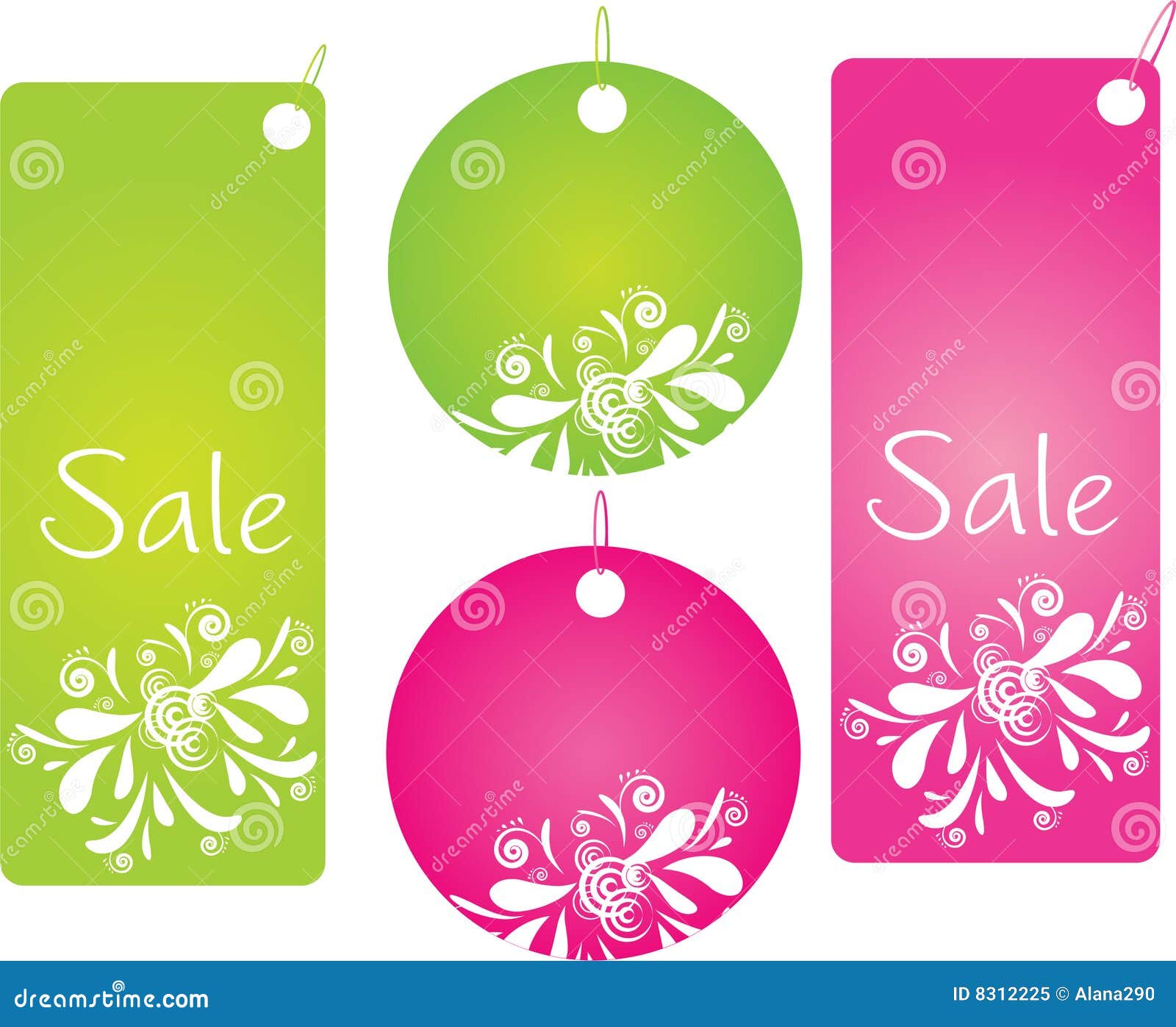 Four Shopping Badges with Pretty Design Stock Vector Illustration of