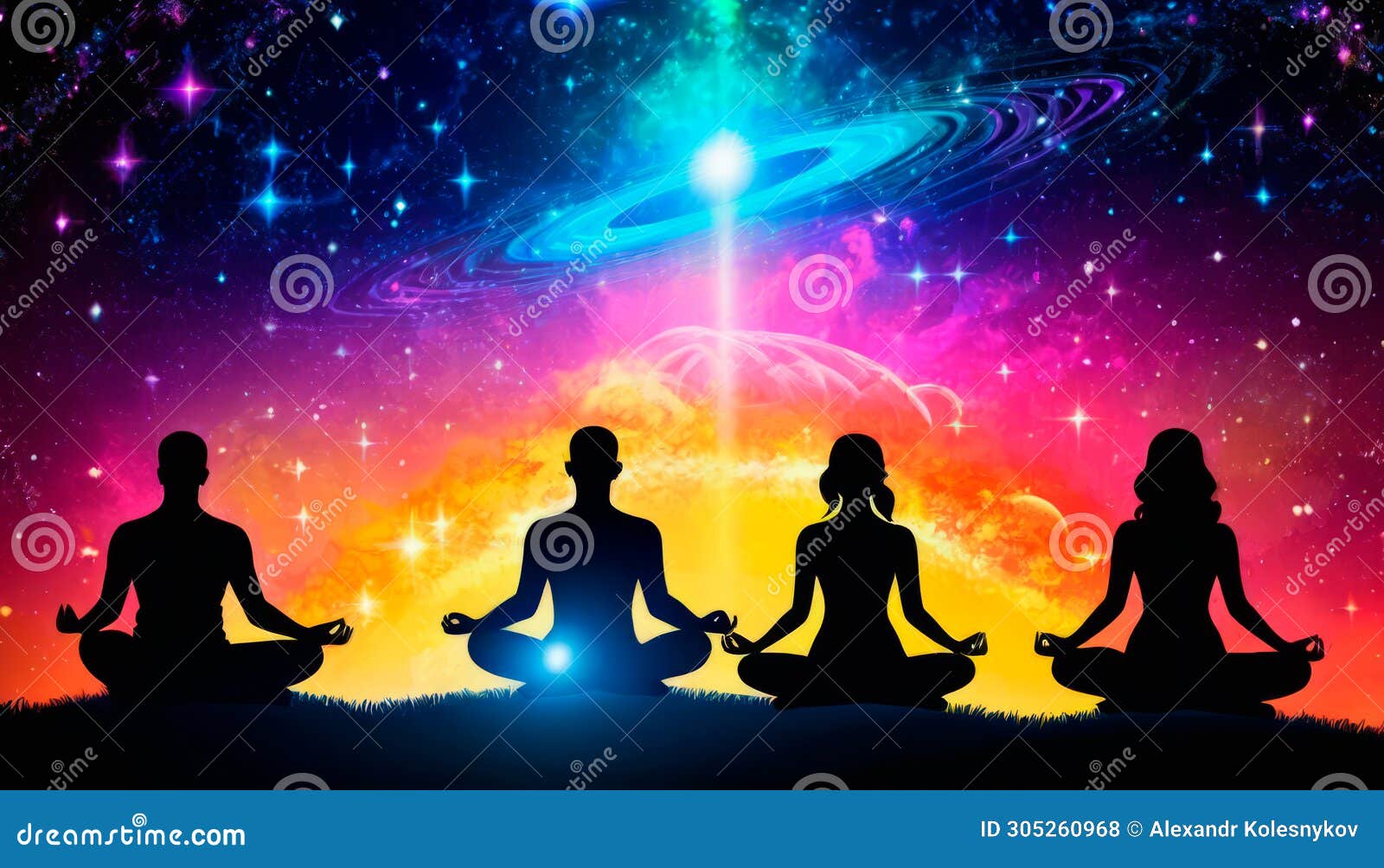 https://thumbs.dreamstime.com/z/four-silhouetted-figures-gracefully-engage-yoga-poses-against-backdrop-resplendent-celestial-vista-majestic-planet-305260968.jpg