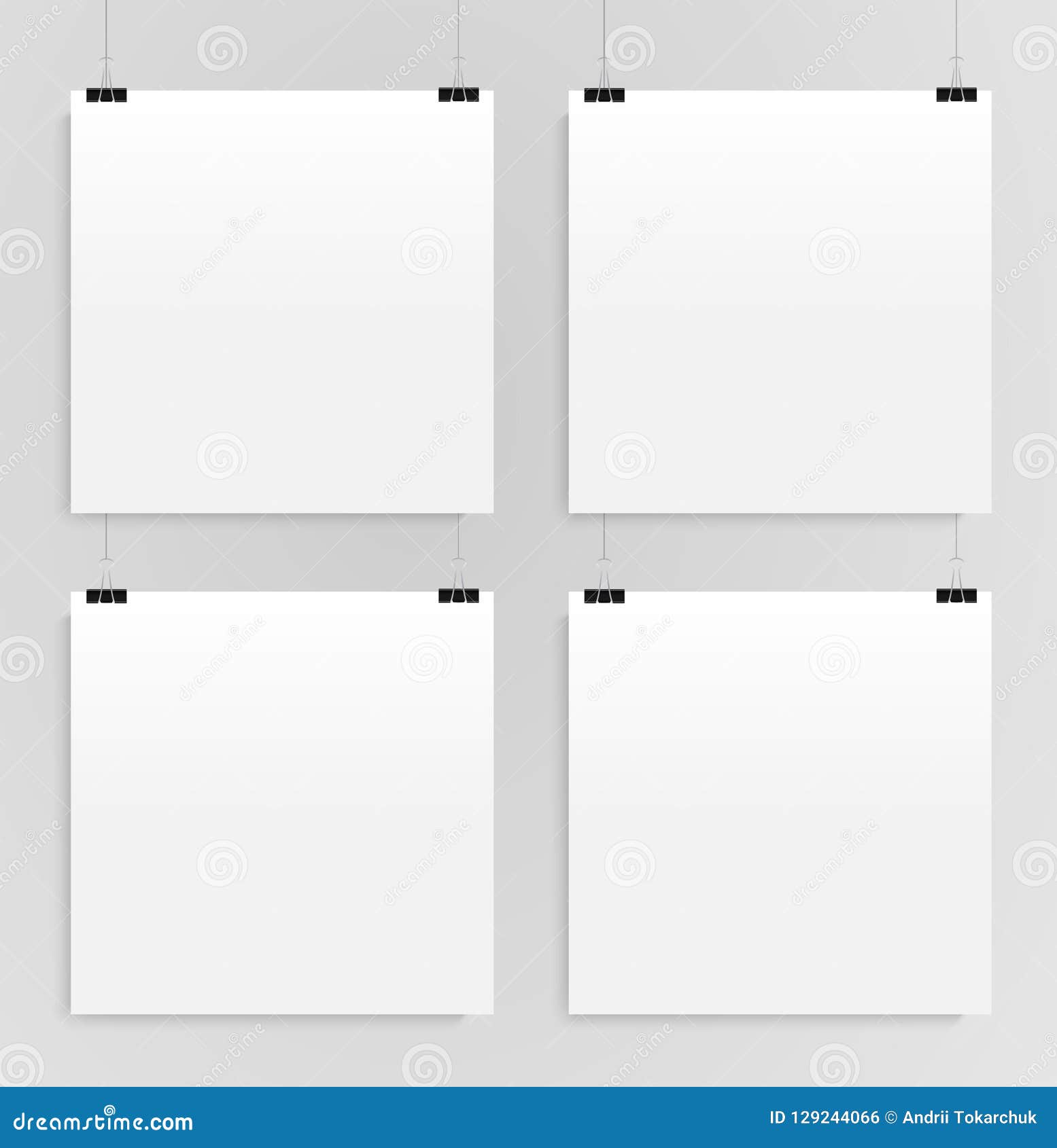 Four square posters mockups banners Royalty Free Vector