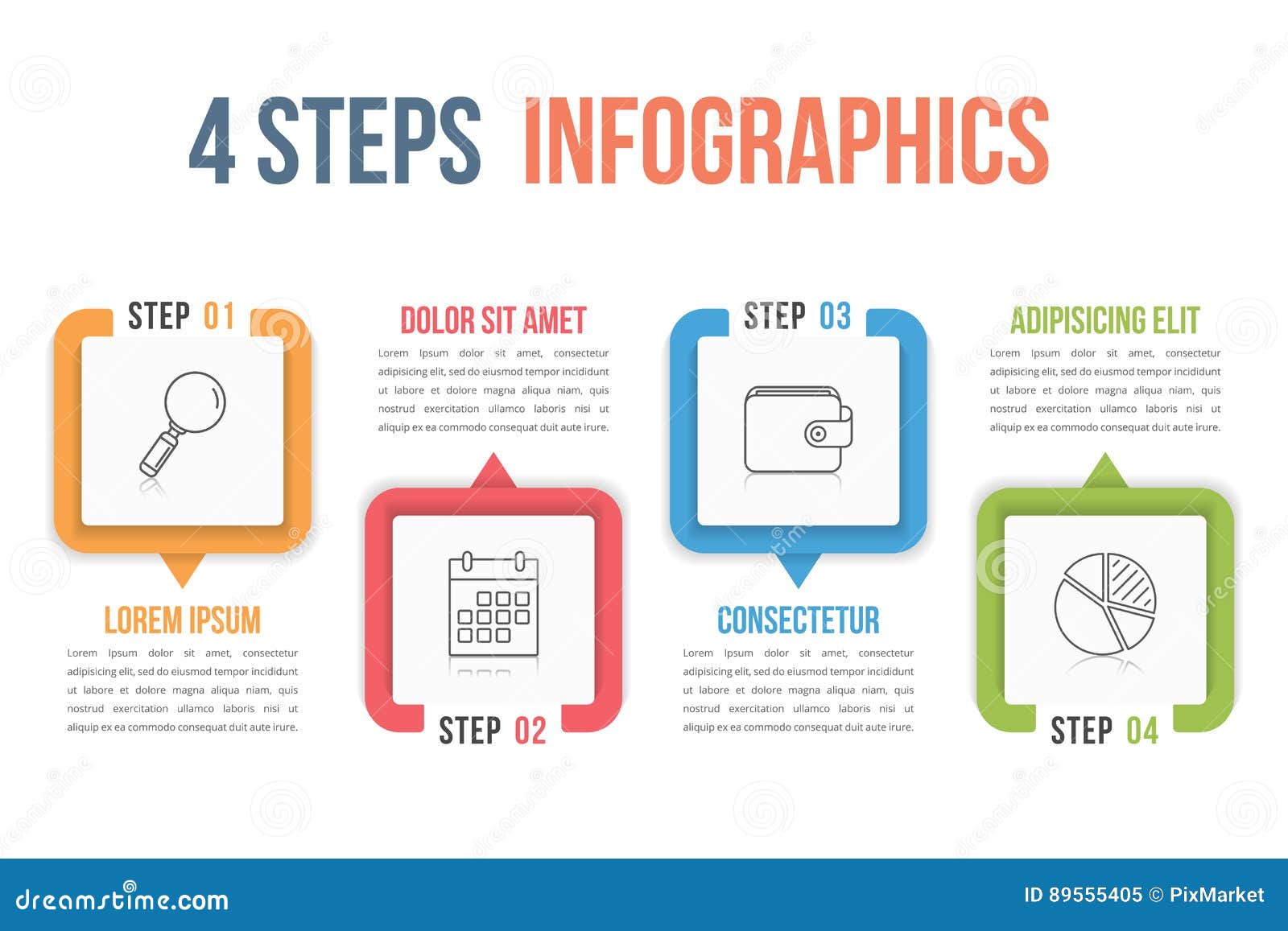 four steps infographics