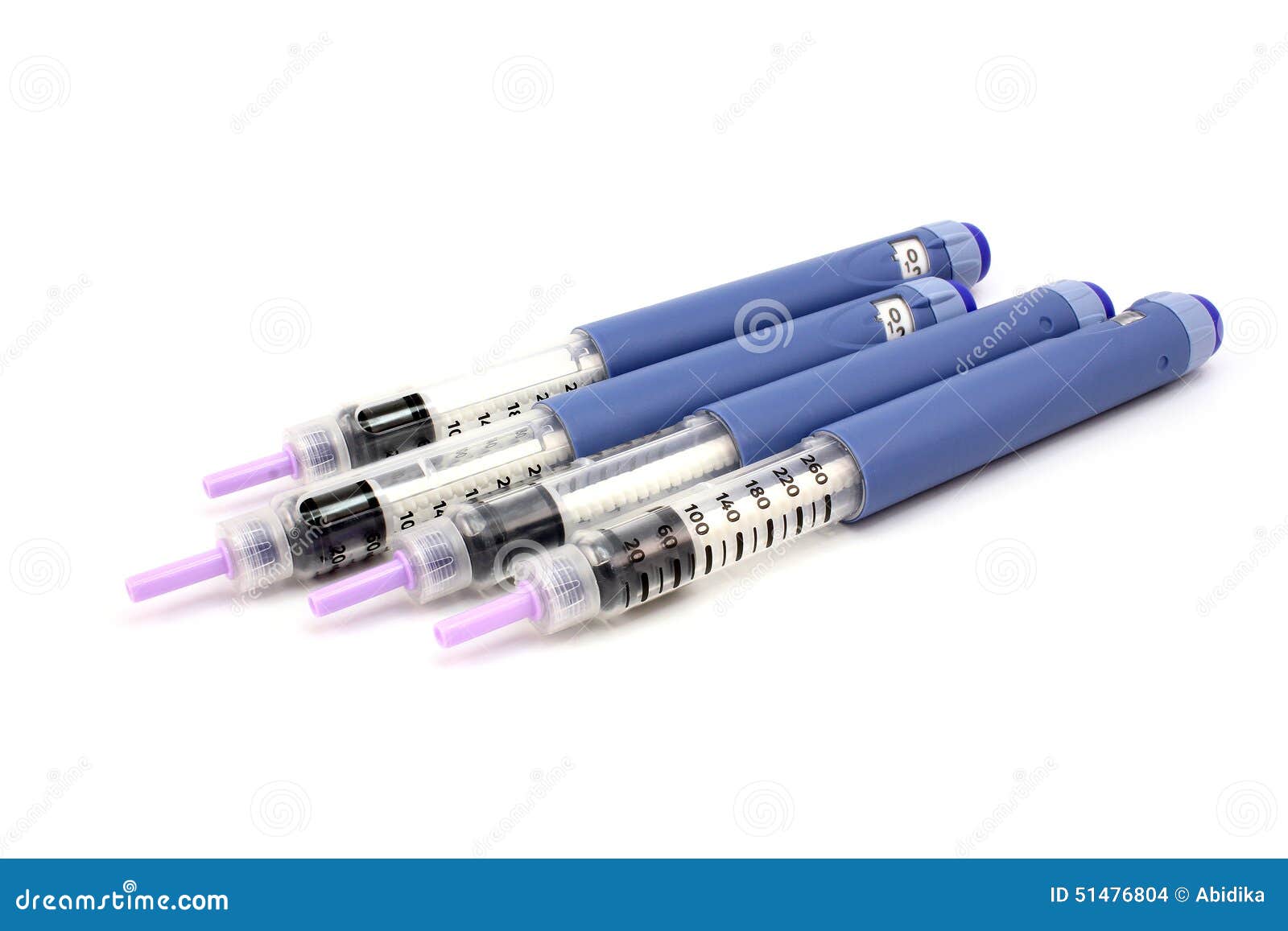 Four Syringe with Insulin Pen Stock Photo Image of drug, healthcare