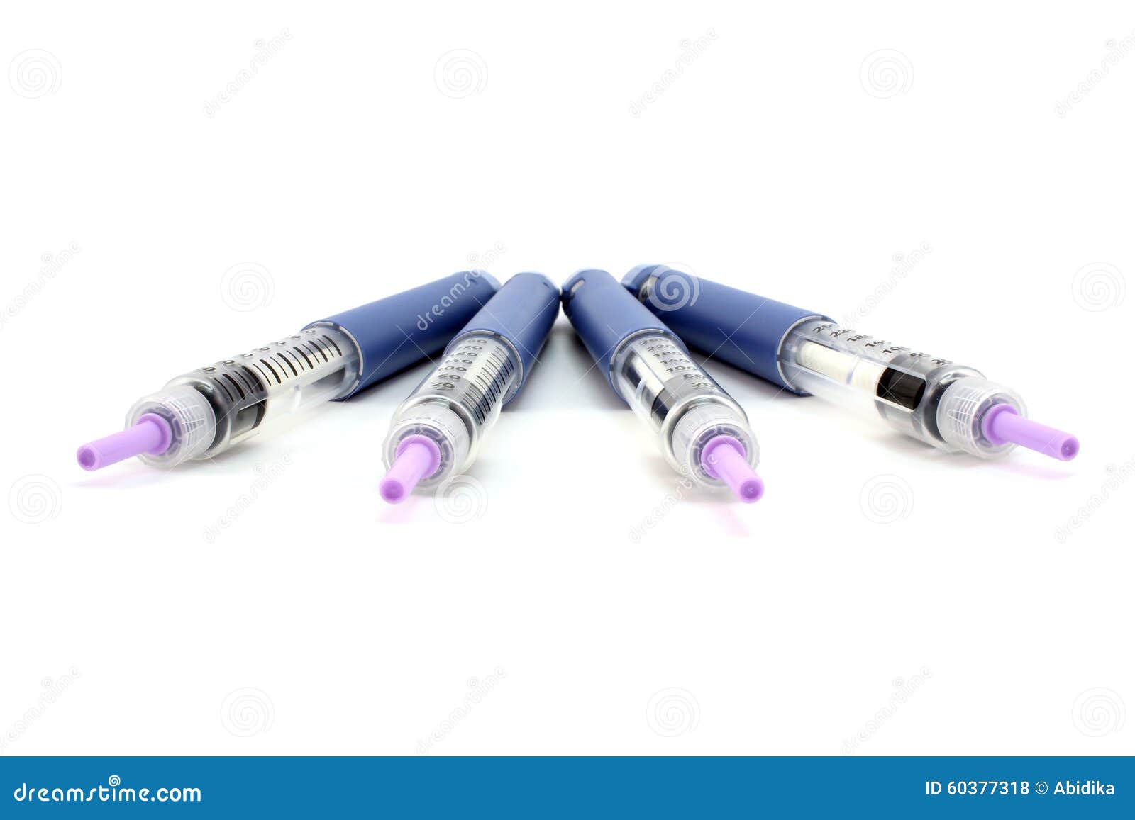 Four Syringe Pen with the Needle Stock Photo Image of personal, health 60377318