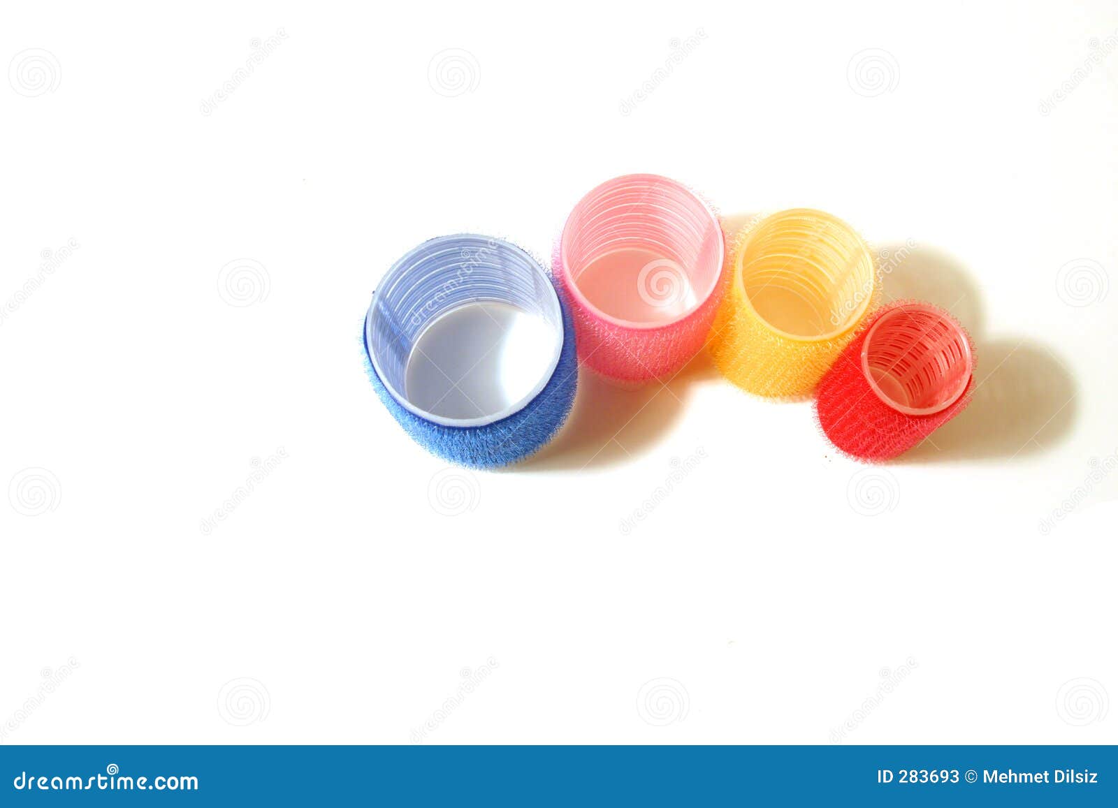 four velcro hair curlers