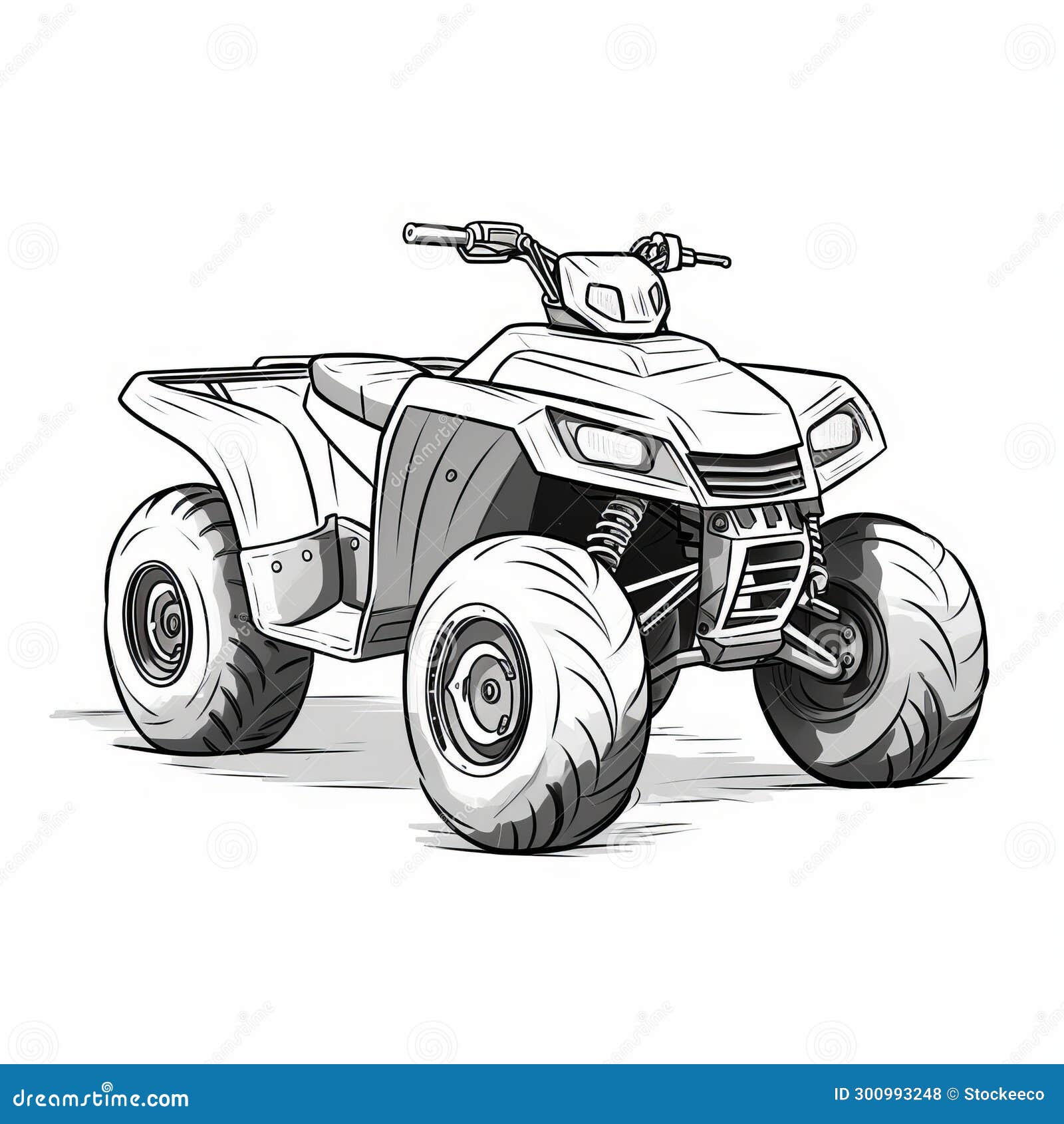 32k uhd atv coloring drawing on white background