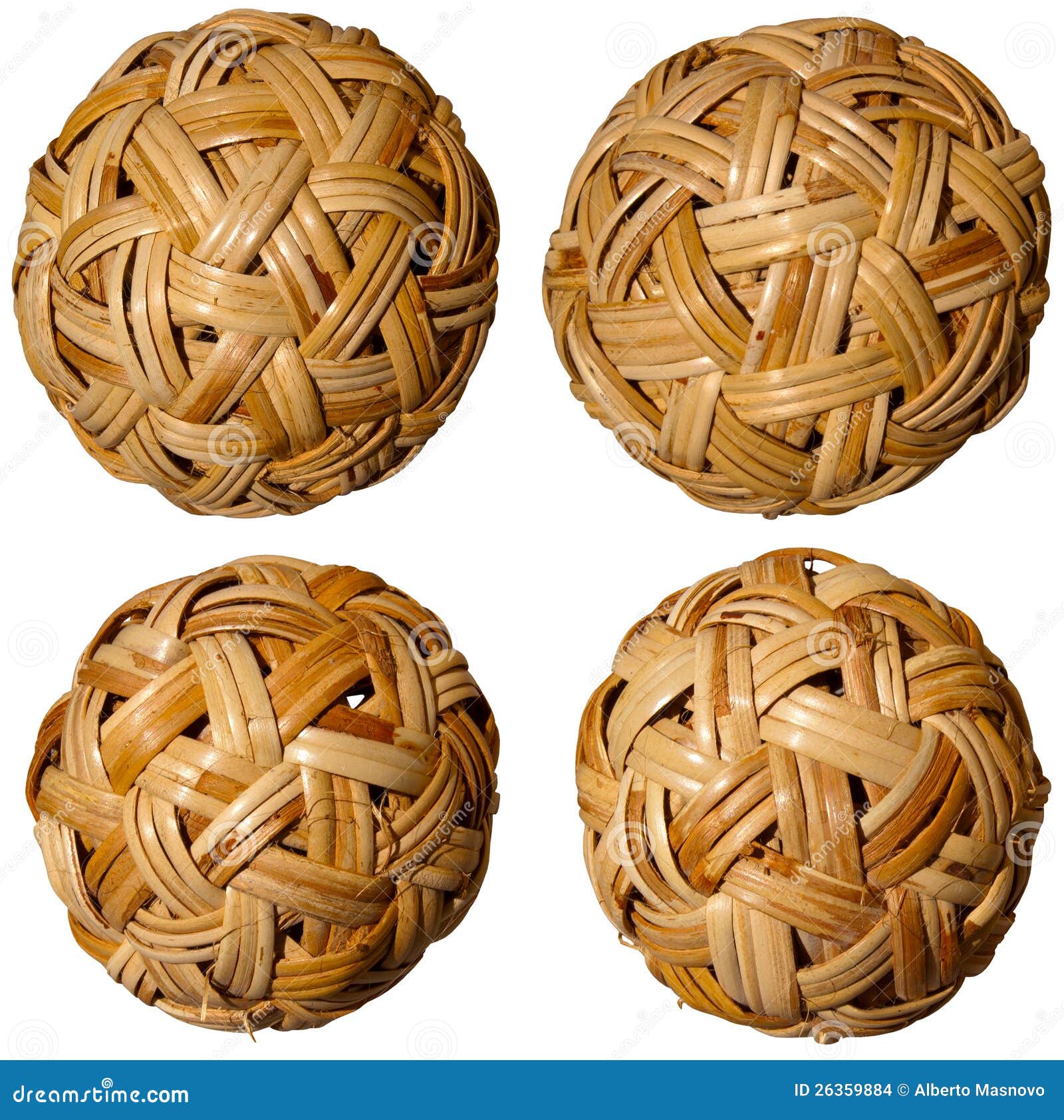 Four Woven Bamboo Balls stock photo. Image of interlace 26359884