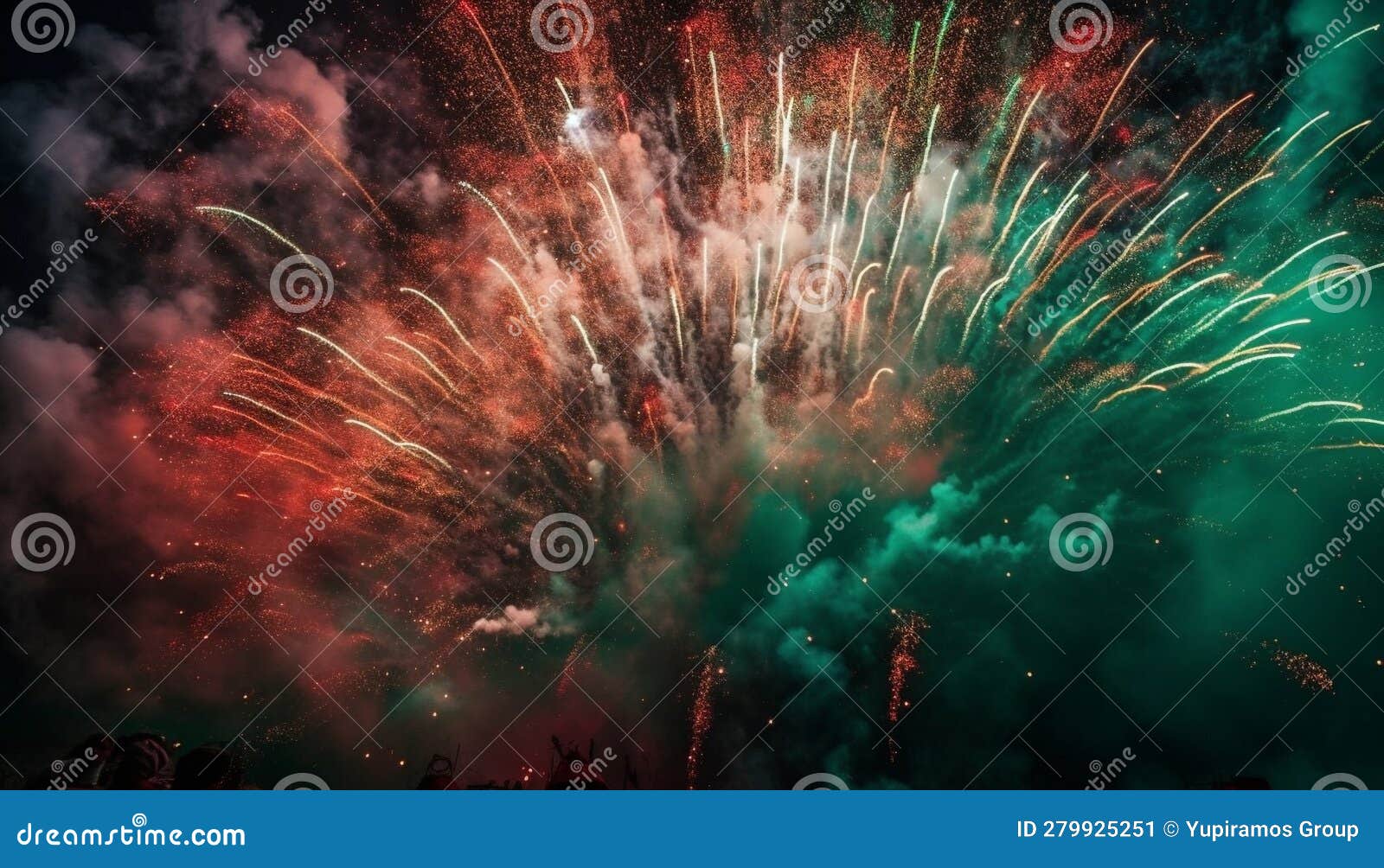 Fourth of July Celebration Fireworks Explode in Vibrant, Multi Colored ...