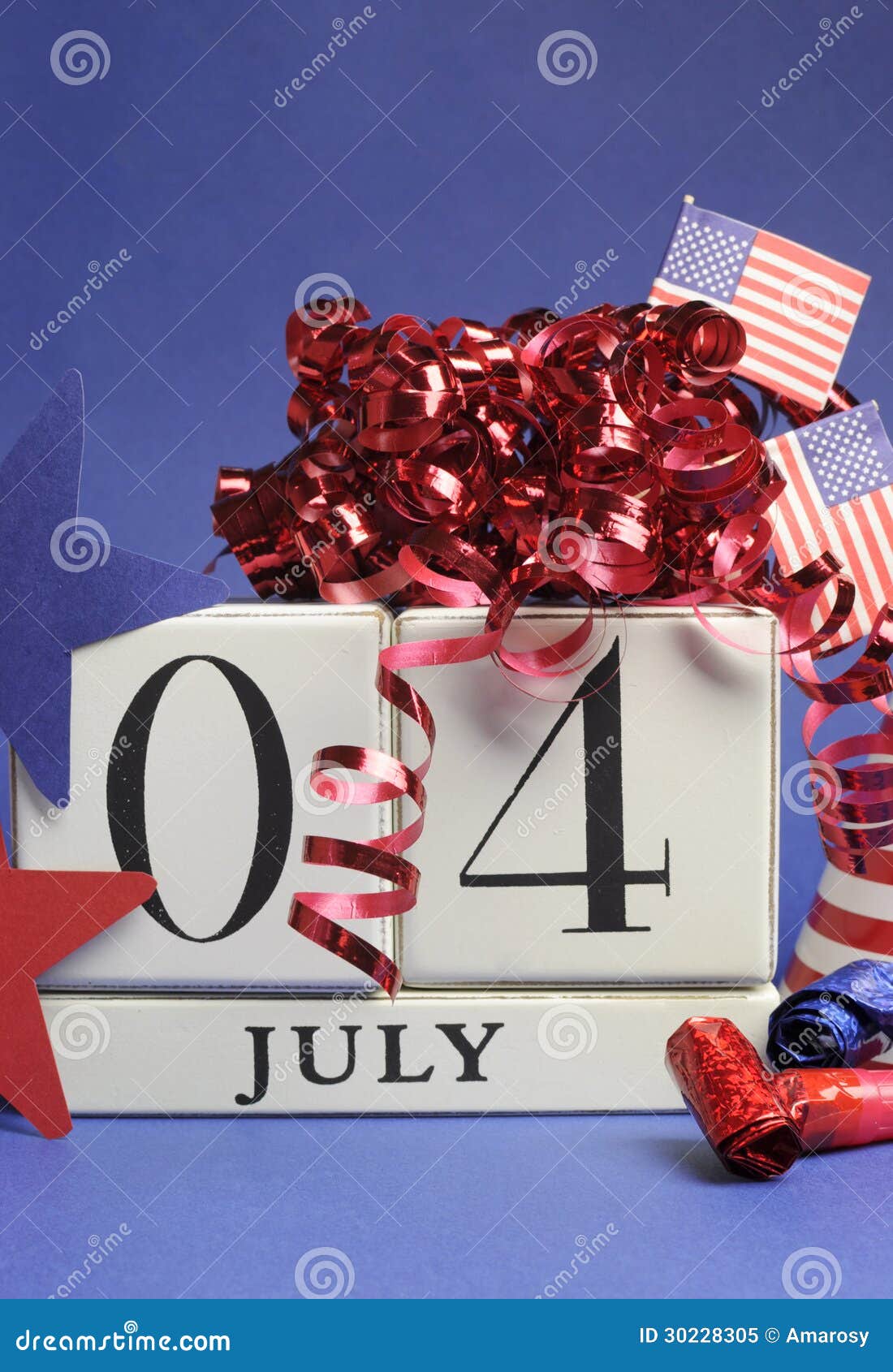 Fourth Of July Celebration, Save The Date White Block Calendar 4th Of July Save The Date