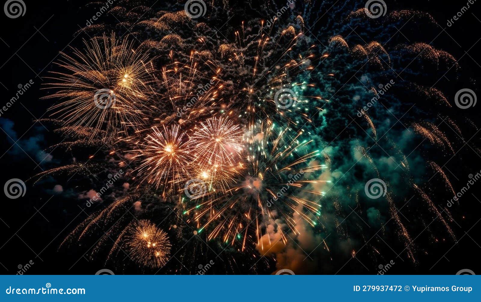 Fourth of July Celebration: Vibrant Colors, Exploding Fireworks ...