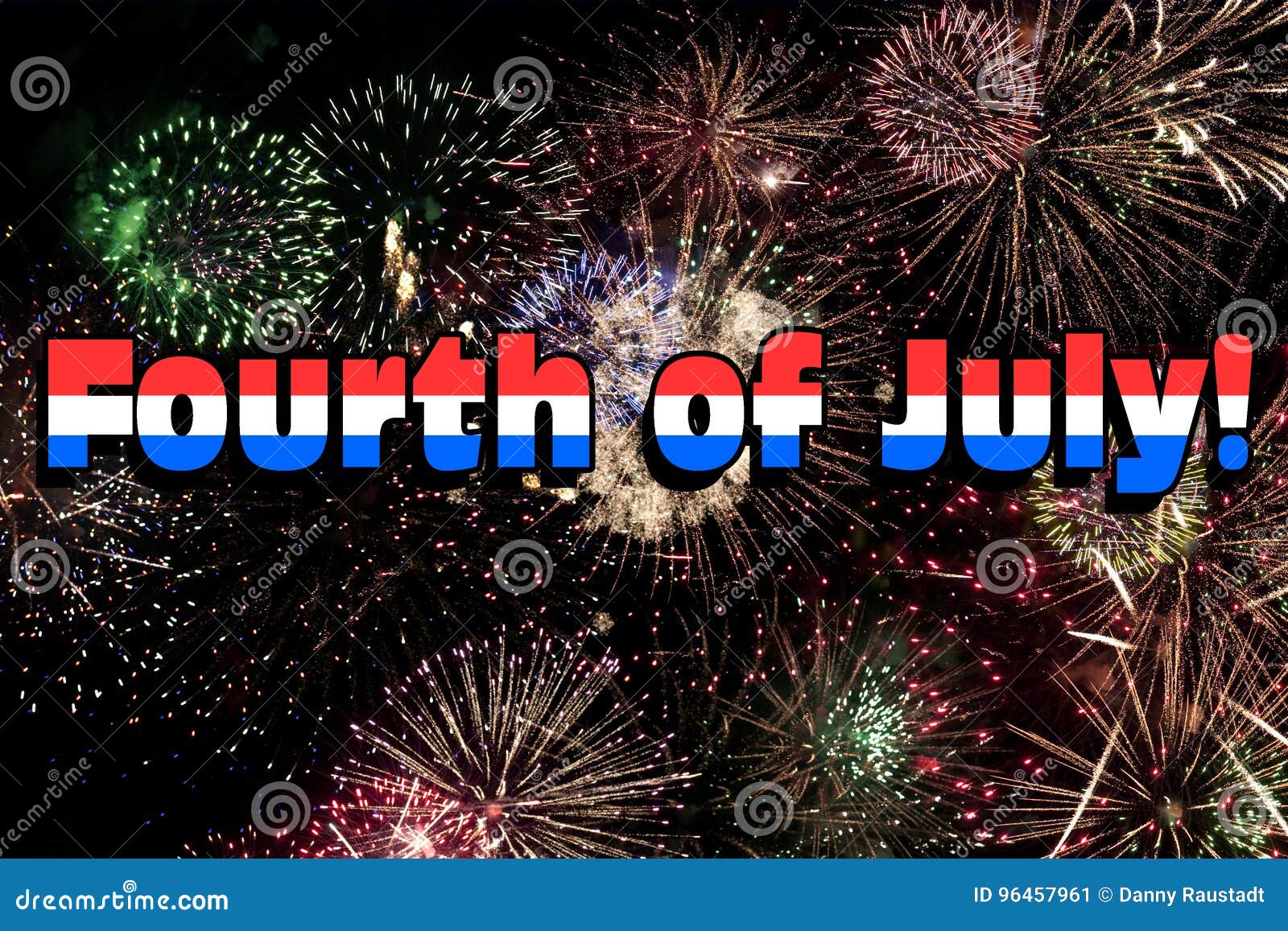 fourth of july with colorful fireworks