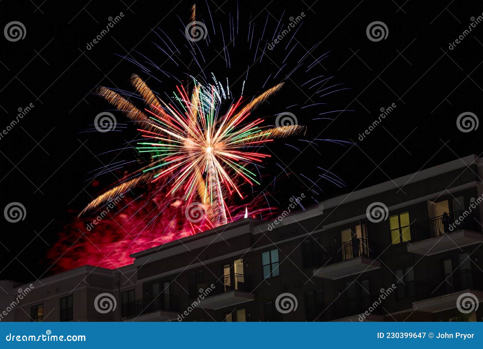 Fourth of July Fireworks stock image. Image of space 230399647