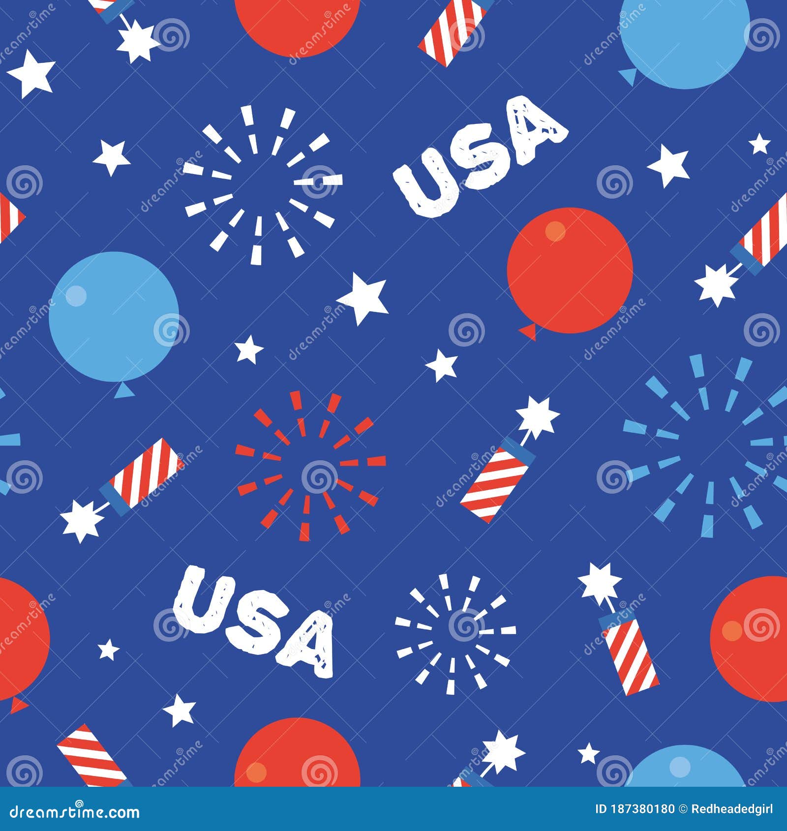 Fourth of July Pattern Background Stock Vector - Illustration of graphic,  celebrate: 187380180