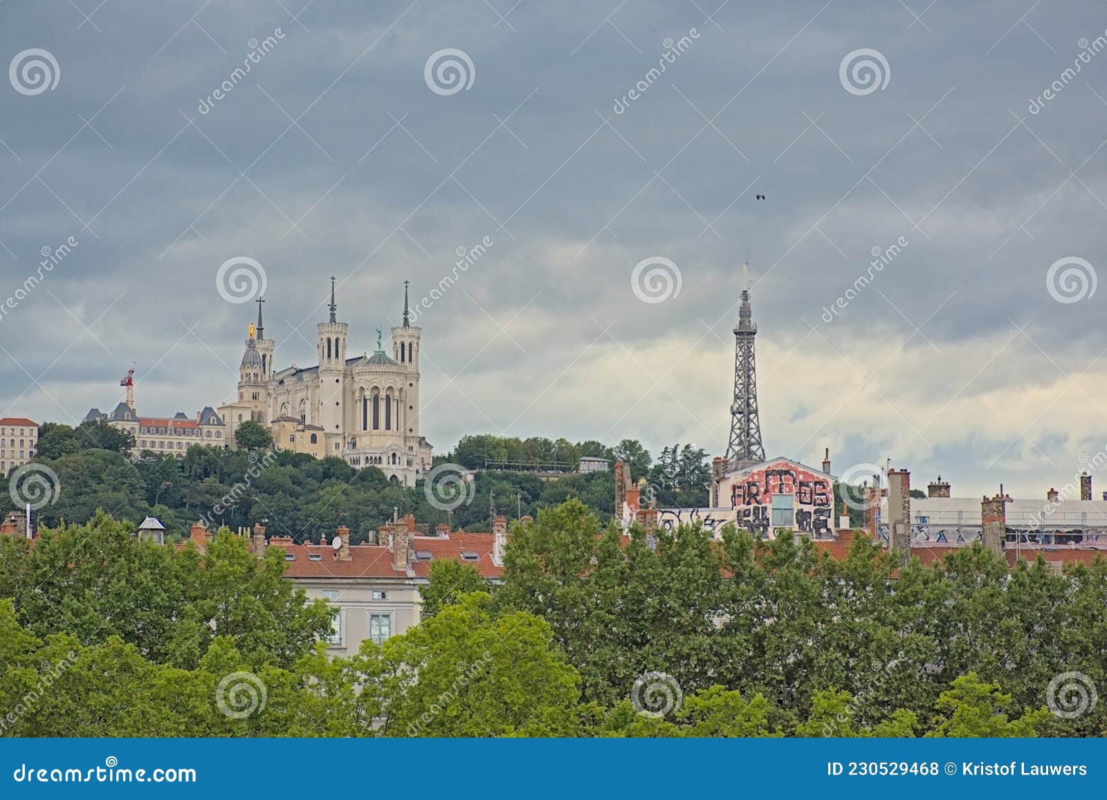 fourviere hill, with notre dame basilica. lyon