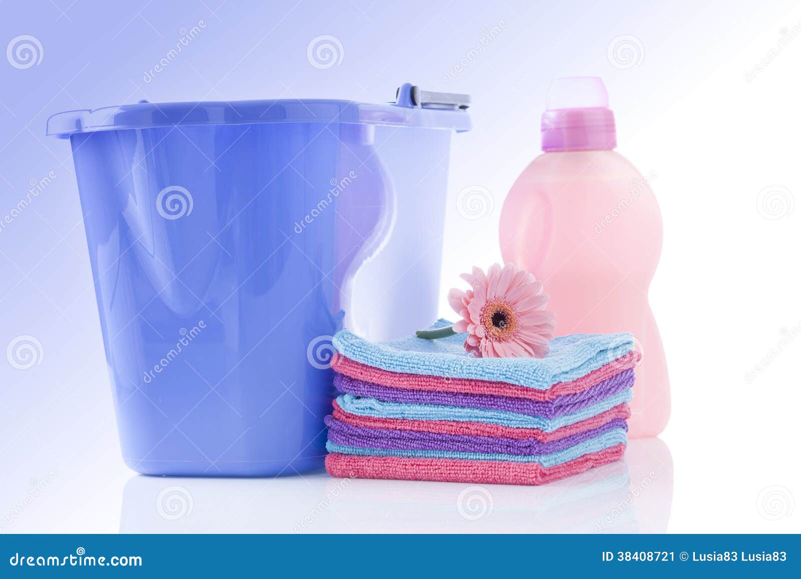 Fower, Towels and Laundry Detergent Isolated Stock Image Image of