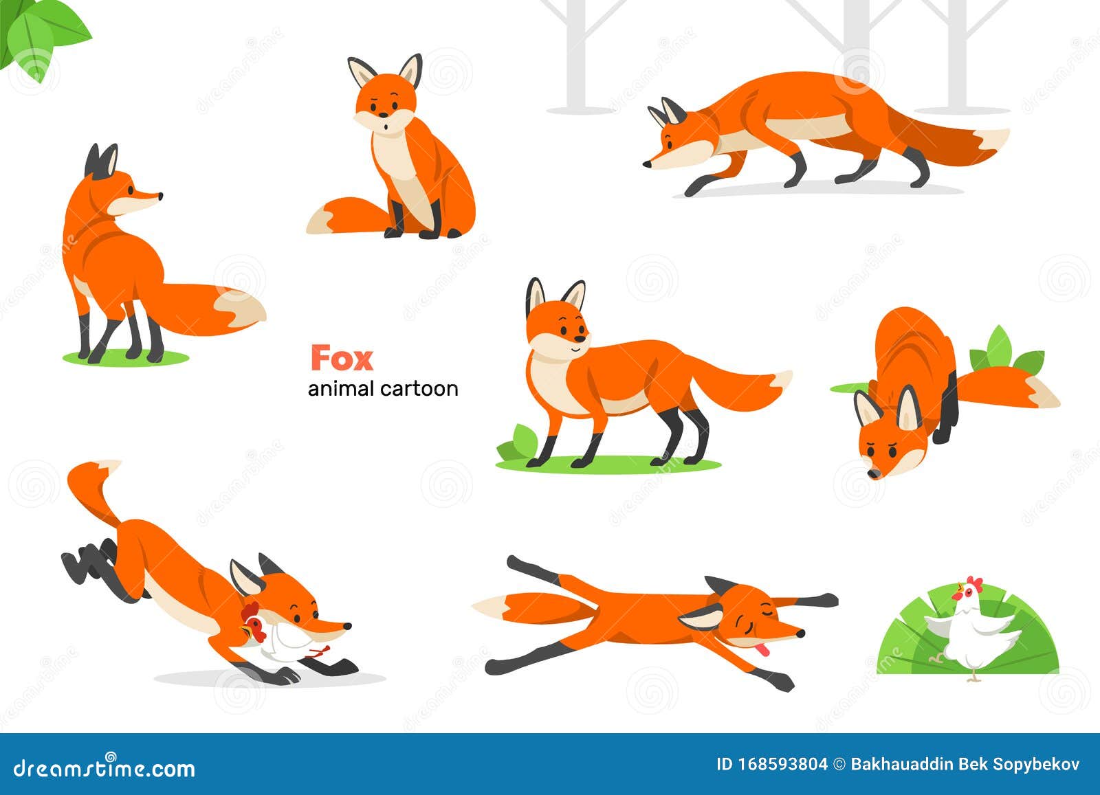 Fox. Animal Cartoon. Set of Cute Cartoon Foxes in Modern Simple Flat Style Stock Vector - Illustration of style, isolated: 168593804 Fox. Animal Cartoon. Set of Cute Cartoon Foxes in Modern Simple Flat Style Stock Vector - Illustration of style, isolated: 168593804