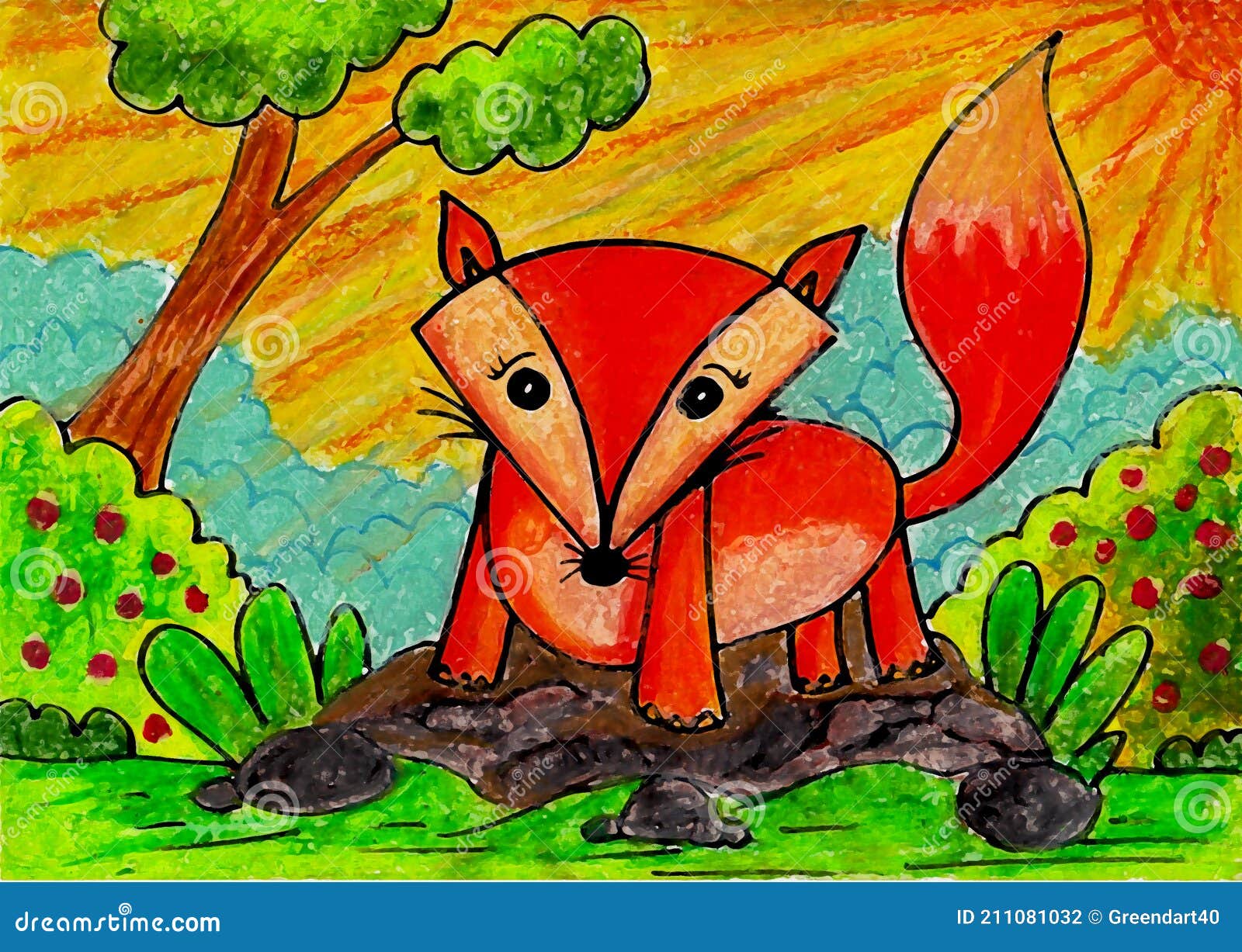 Fox animal illustration stock illustration. Illustration of child - 211081032 Fox animal illustration stock illustration. Illustration of child - 211081032