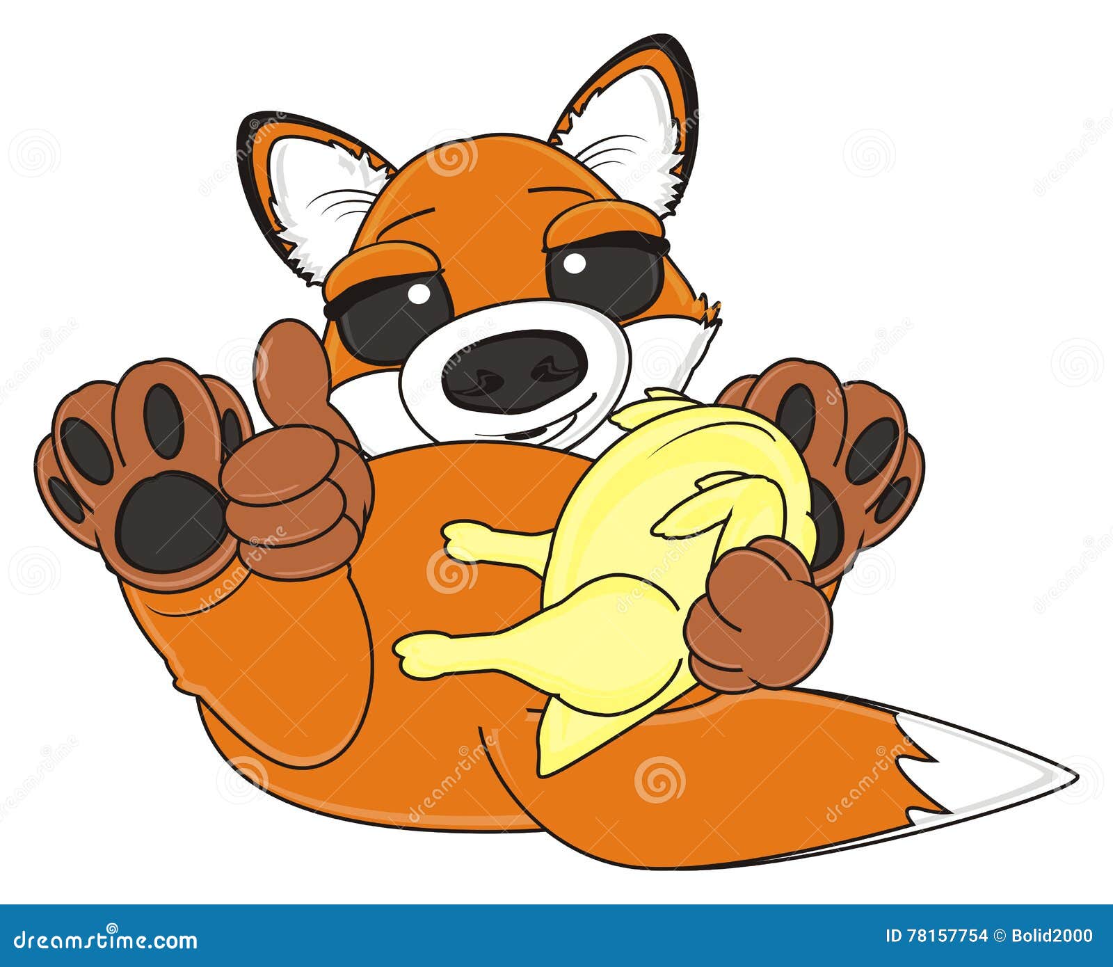 Fox with chicken stock illustration. Illustration of chicken 78157754