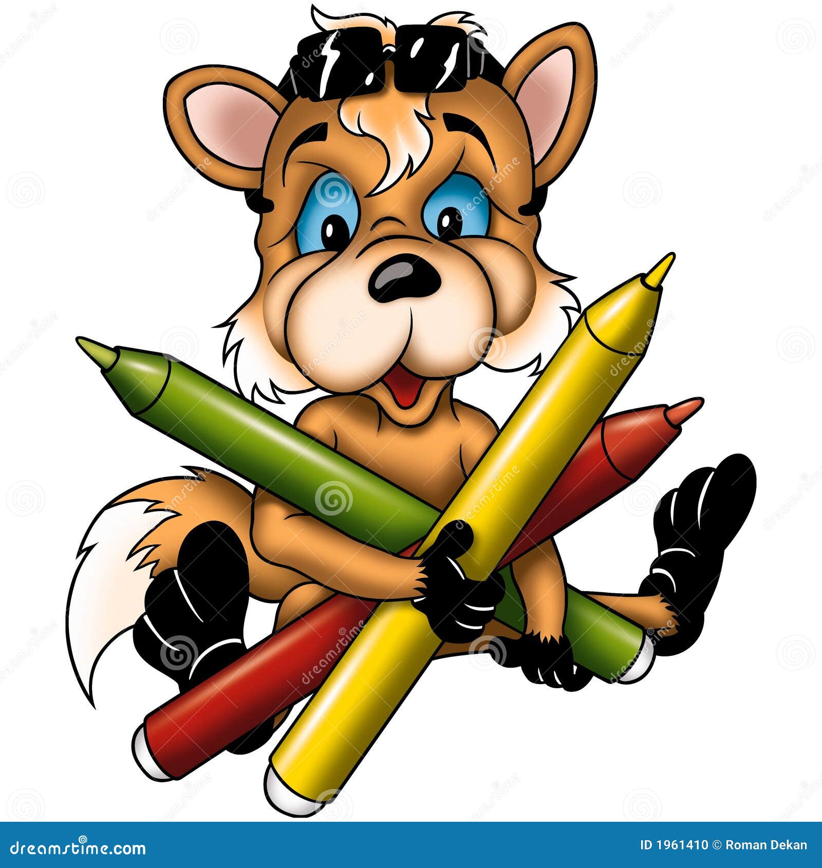 fox cub with markers