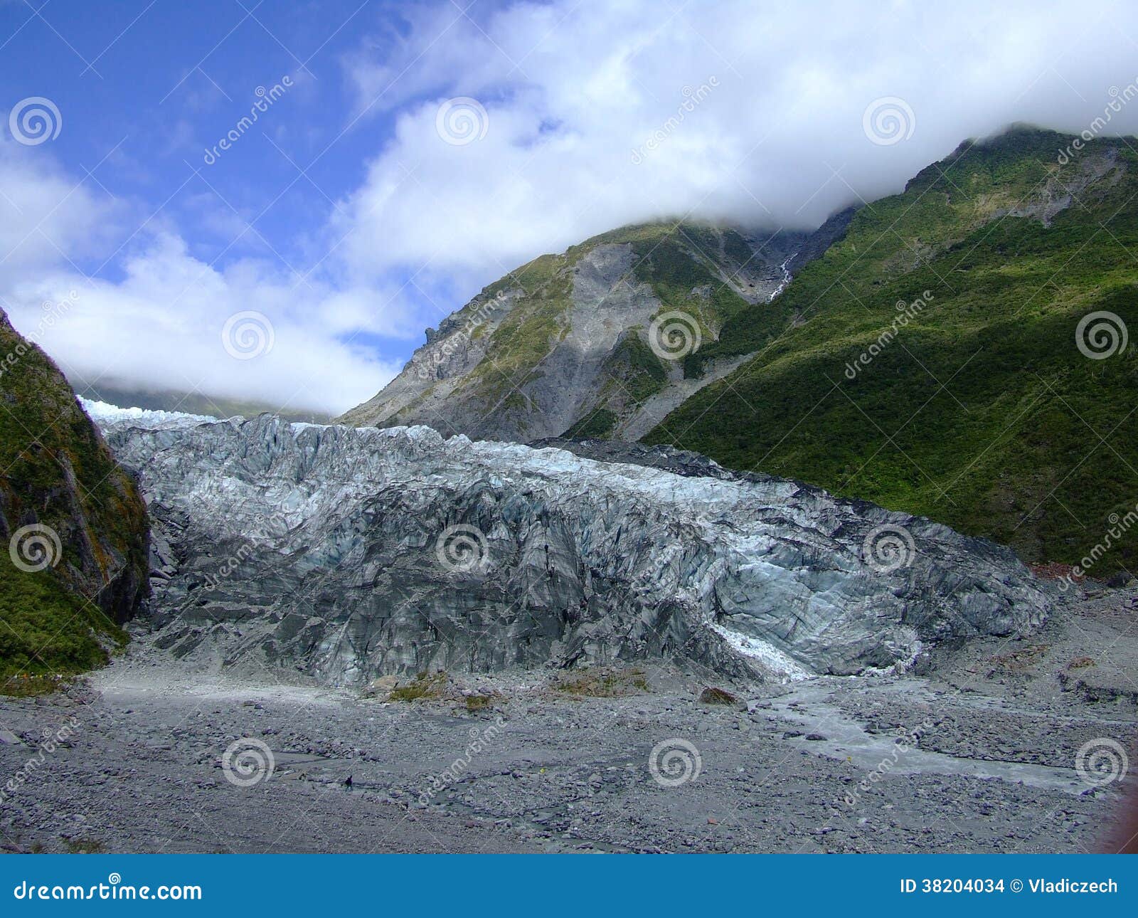 Fox Glacier New Zealand stock photo. Image of snow, white 38204034