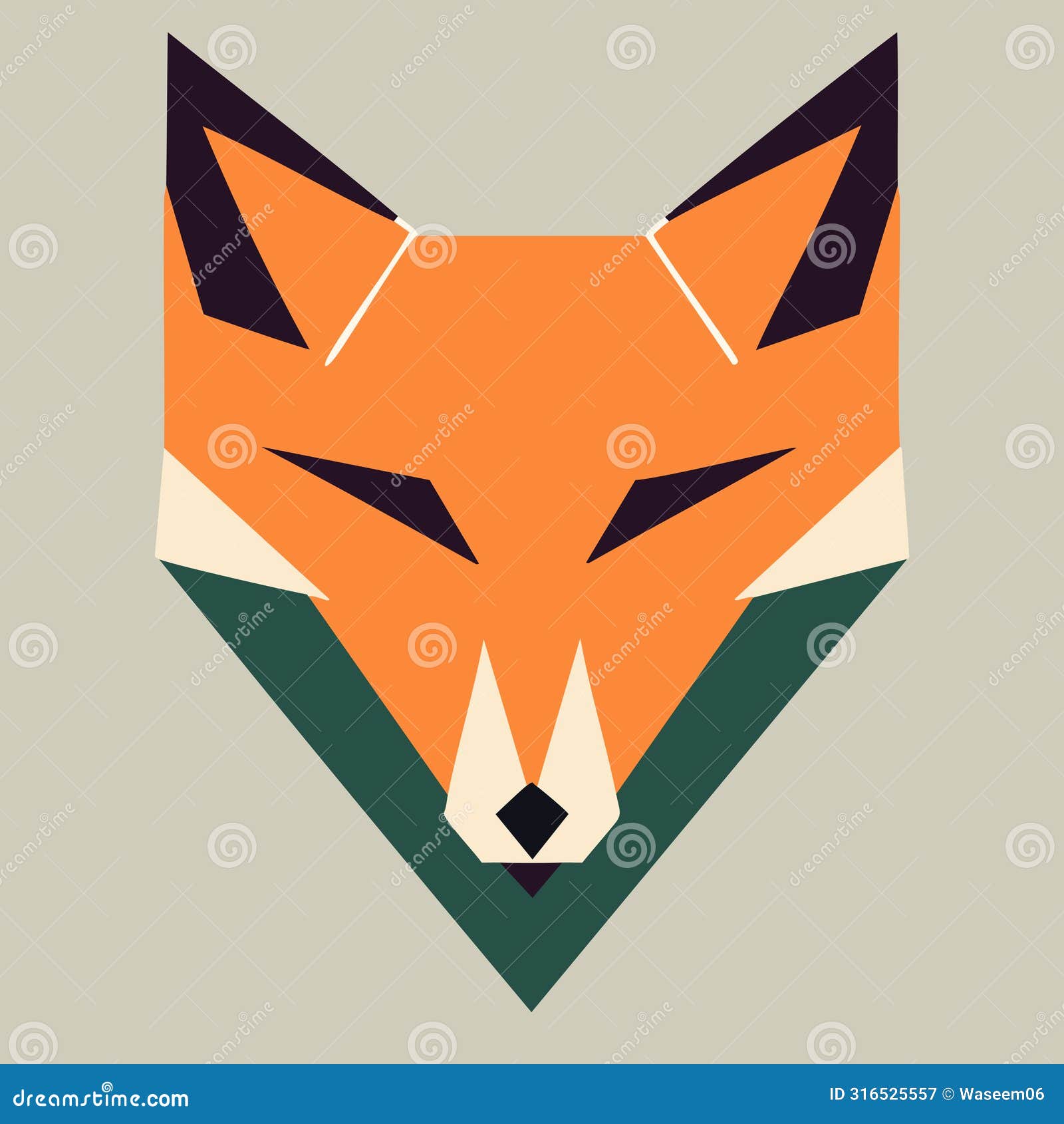 fox head icon.   of vixen head in flat style