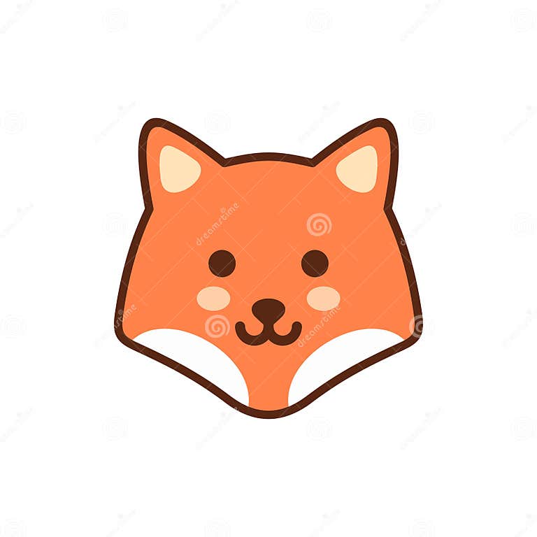 Fox Cute Kawaii Style Wild Animal Vector Illustration Stock Vector ...